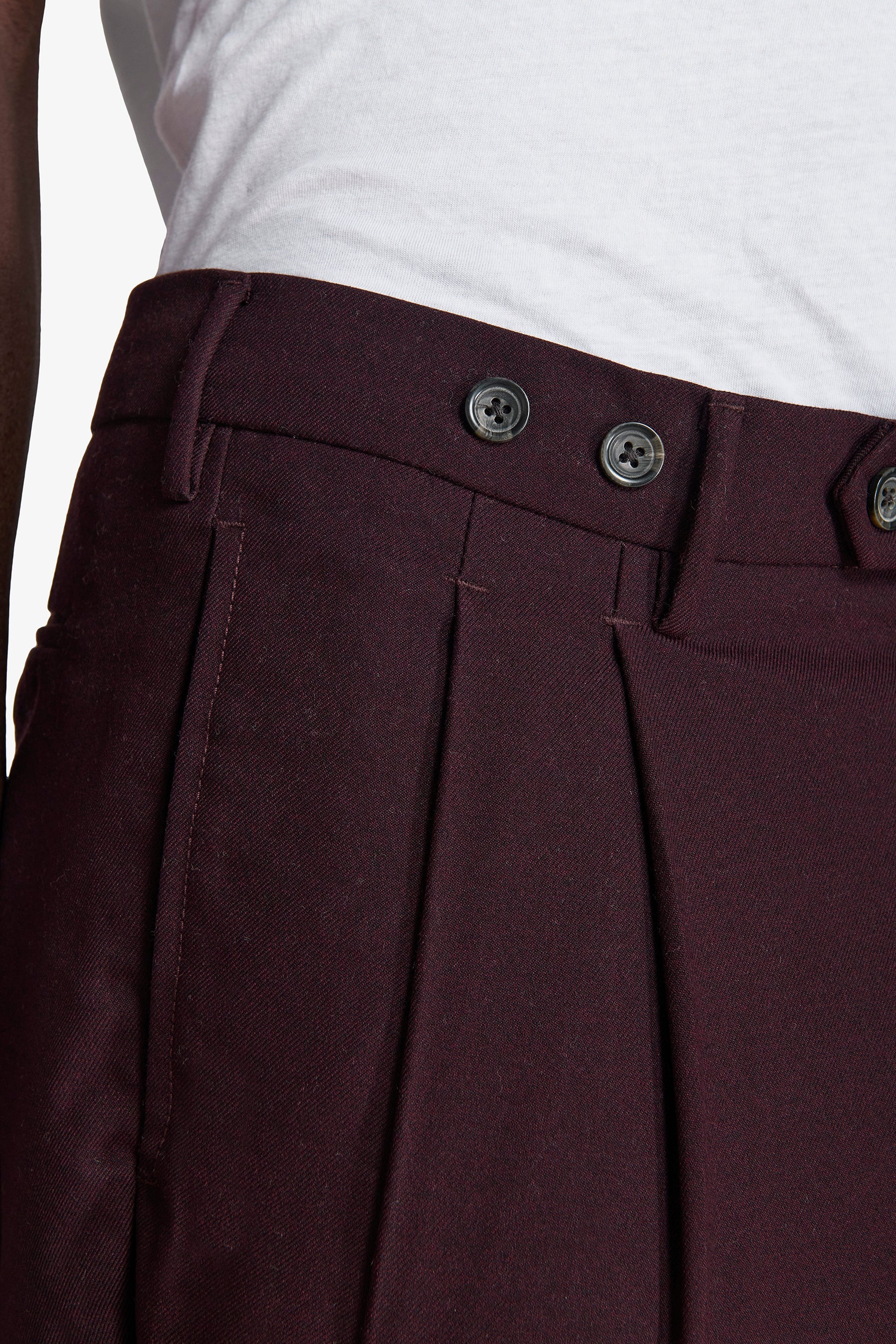 Pantaloni doppia pinces bordeaux-Dan John