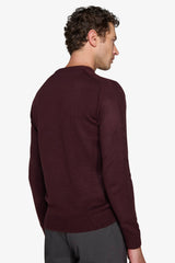 Maglia girocollo effetto lambswool bordeaux-Dan John