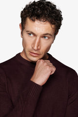 Maglia girocollo effetto lambswool bordeaux-Dan John