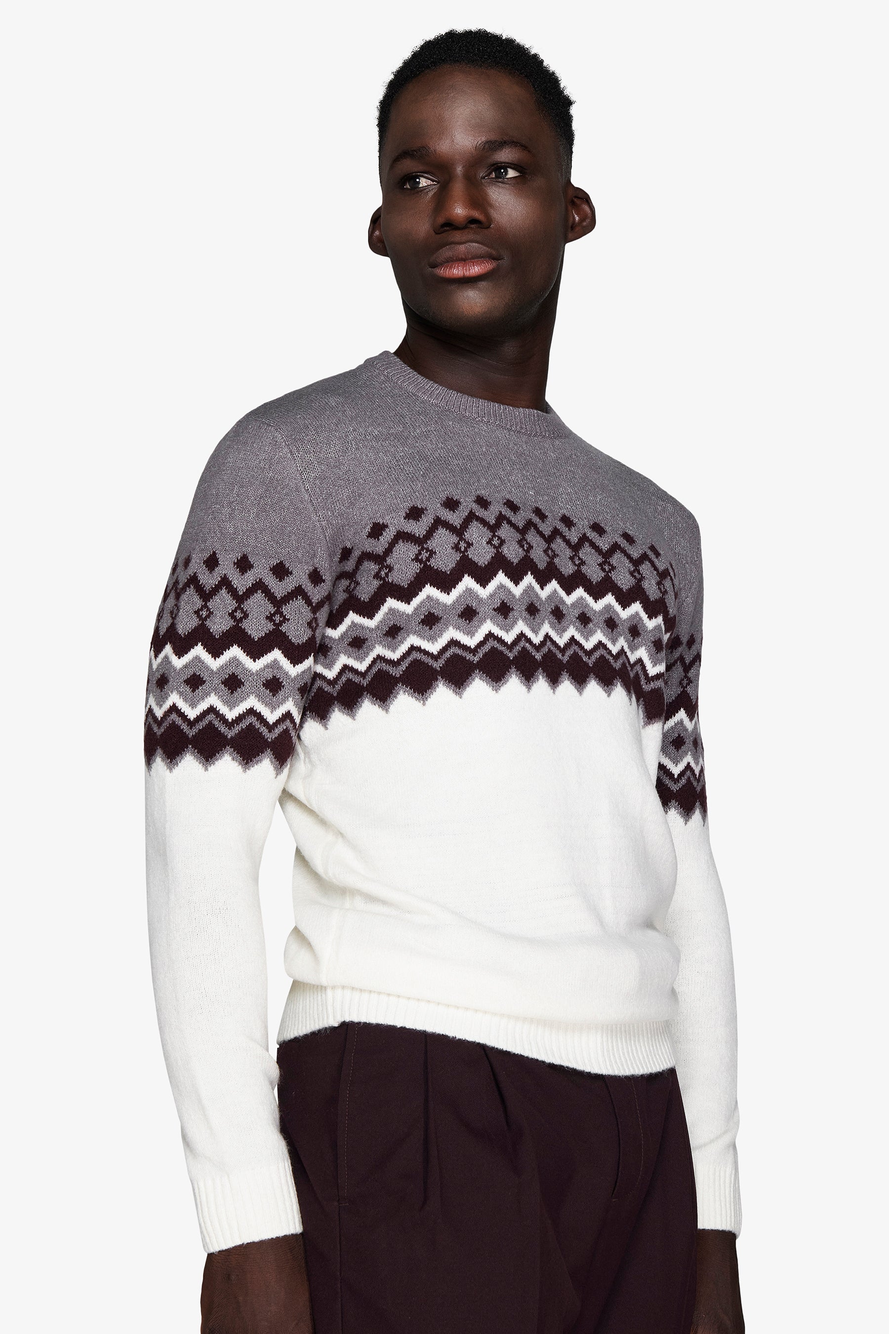 Maglia girocollo nordic bordeaux-Dan John