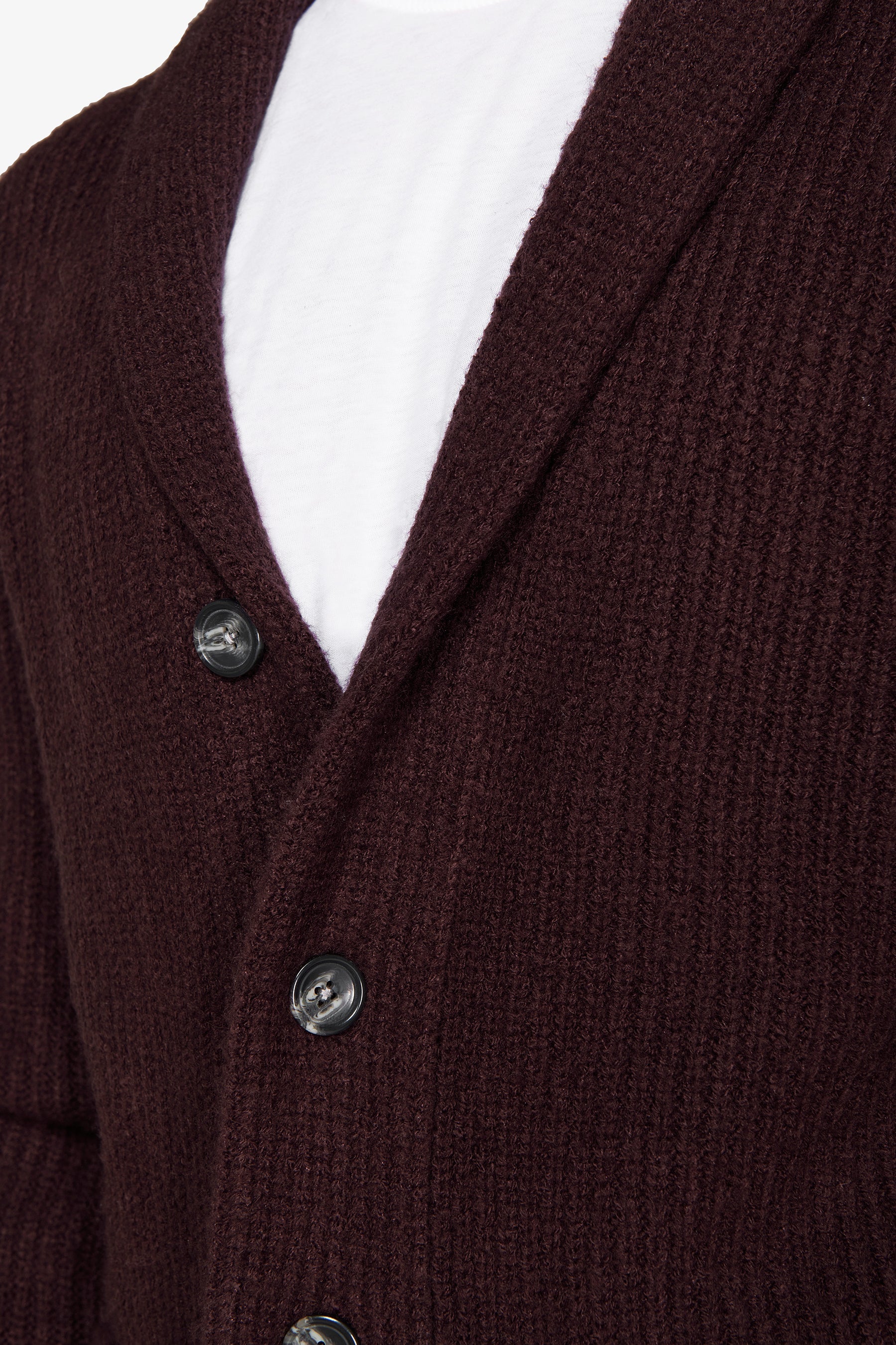 Cardigan collo sciallato bordeaux-Dan John