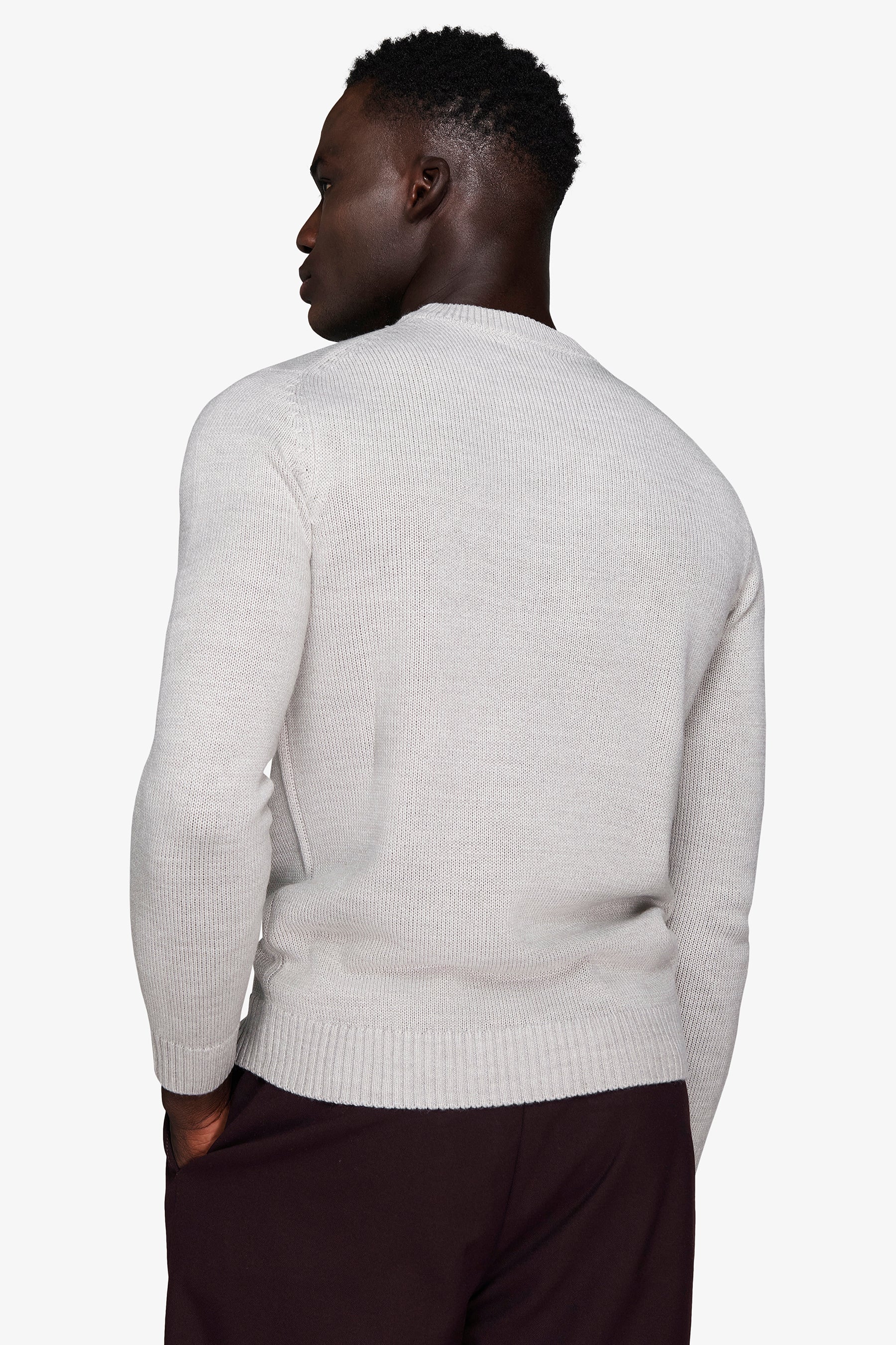 Maglia girocollo effetto lambswool grigio chiaro-Dan John