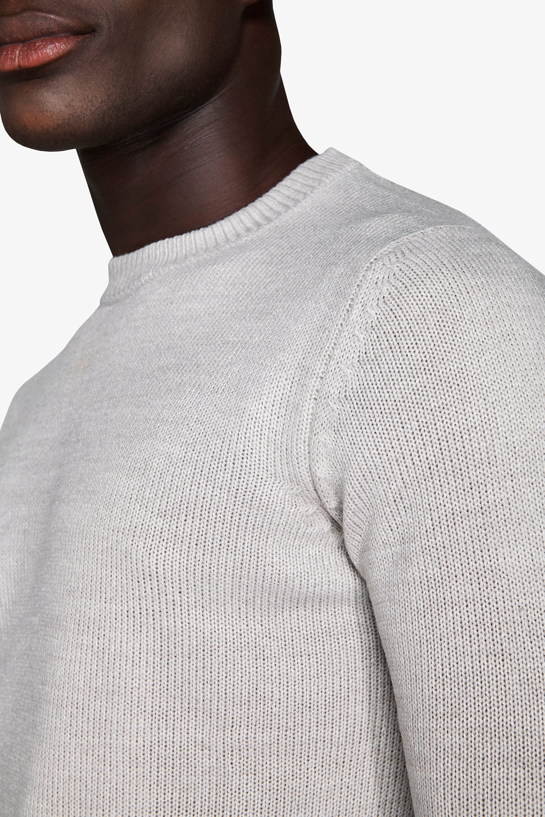 Maglia girocollo effetto lambswool grigio chiaro-Dan John