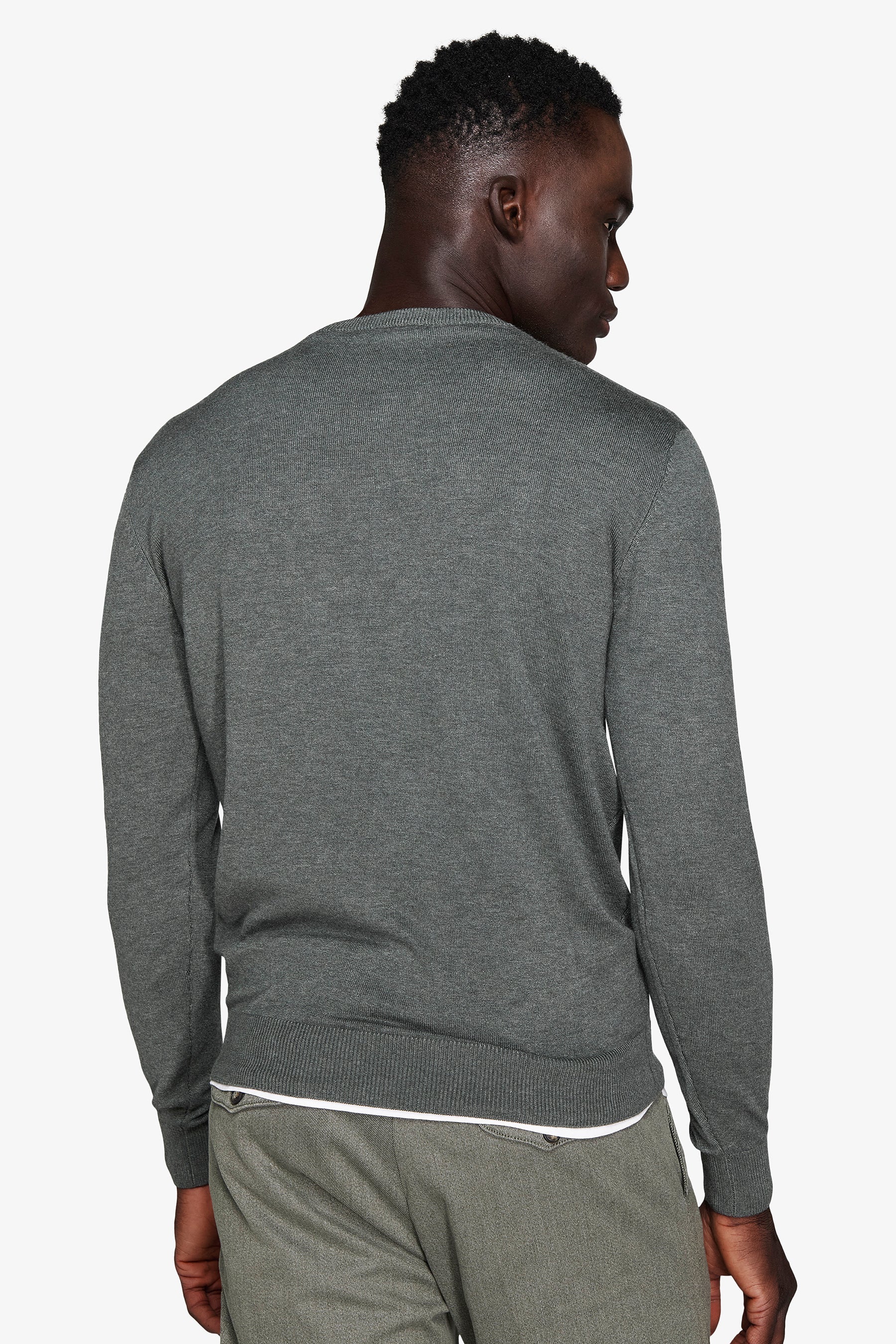 Maglia scollo a V verde-Dan John
