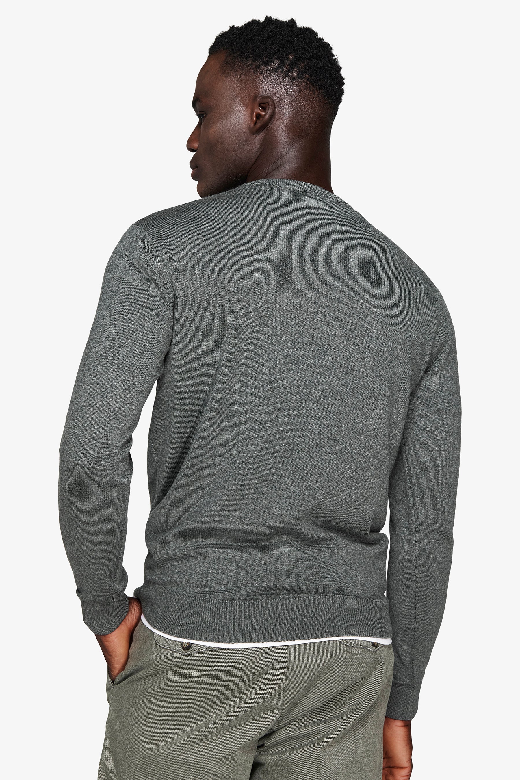 Maglia scollo a V verde-Dan John
