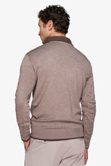 Maglia scollo a V tortora-Dan John