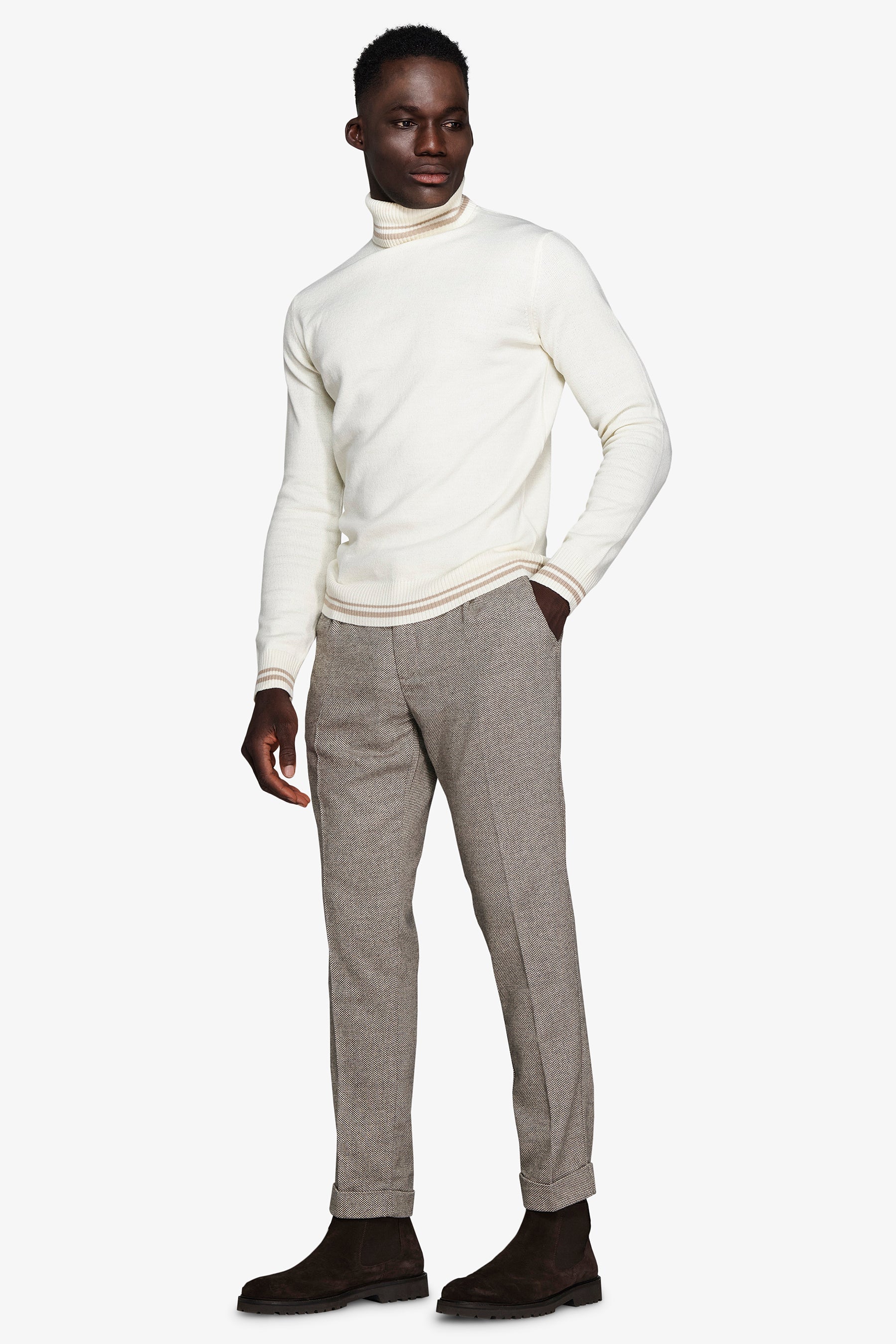 Maglia dolcevita lambswool panna DNJ-Dan John