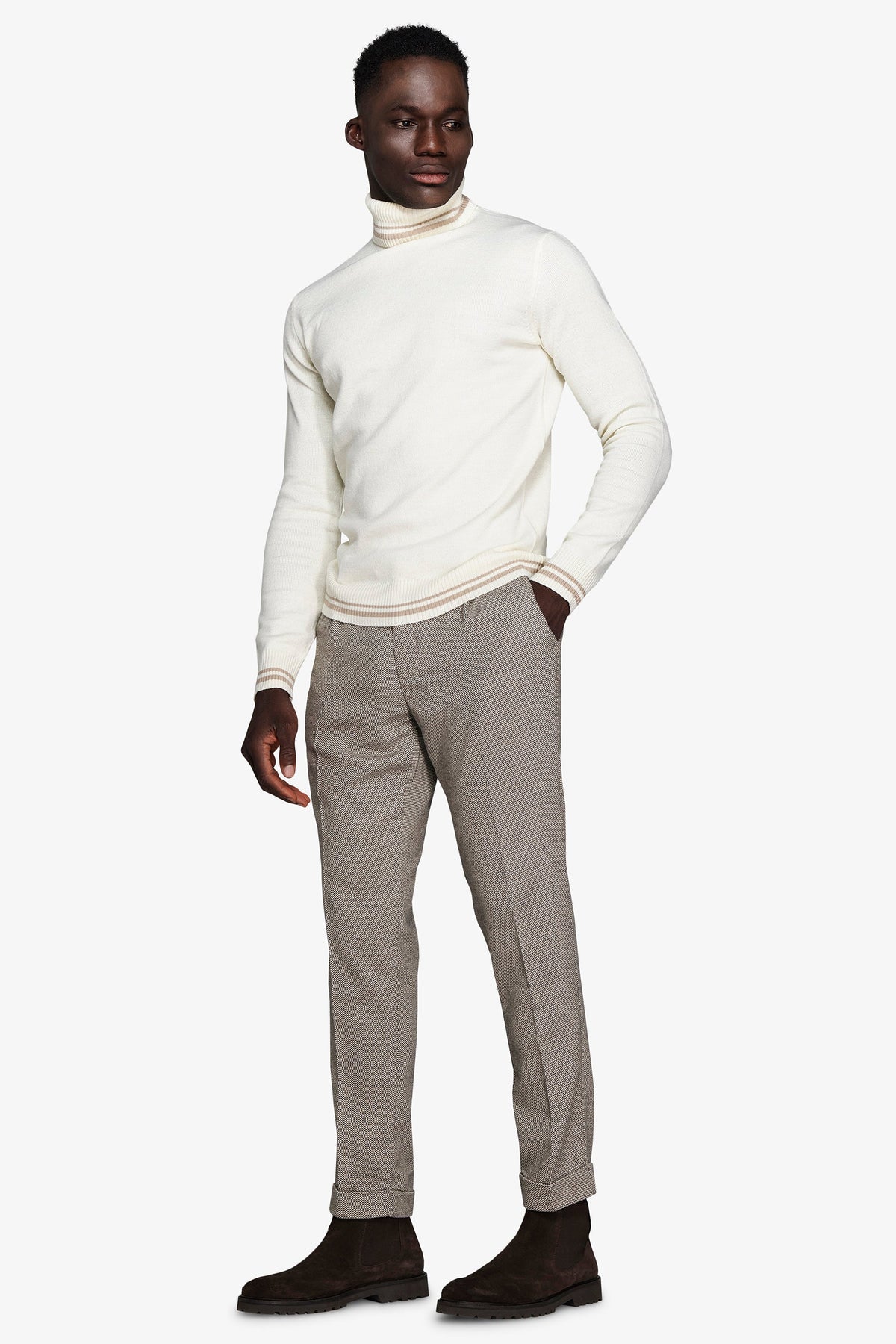Maglia dolcevita lambswool panna DNJ-Dan John
