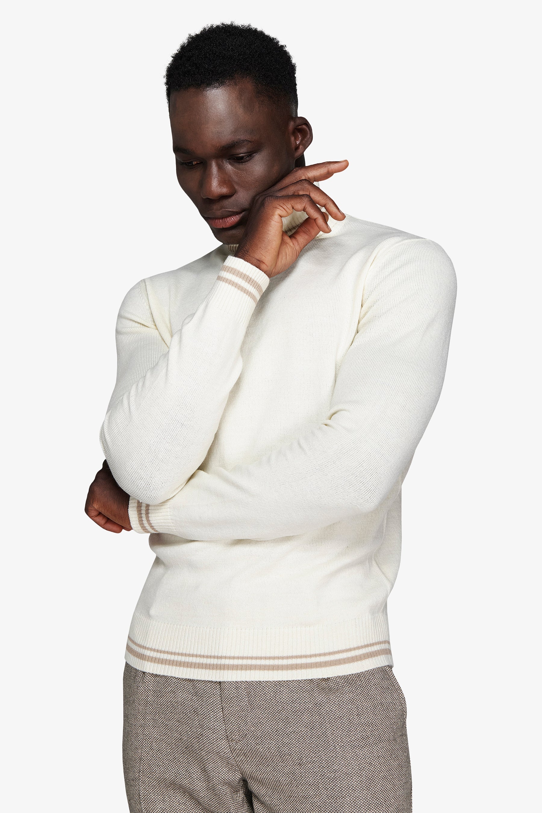 Maglia dolcevita lambswool panna DNJ-Dan John
