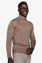 Maglia dolcevita effetto lambswool tortora-Dan John