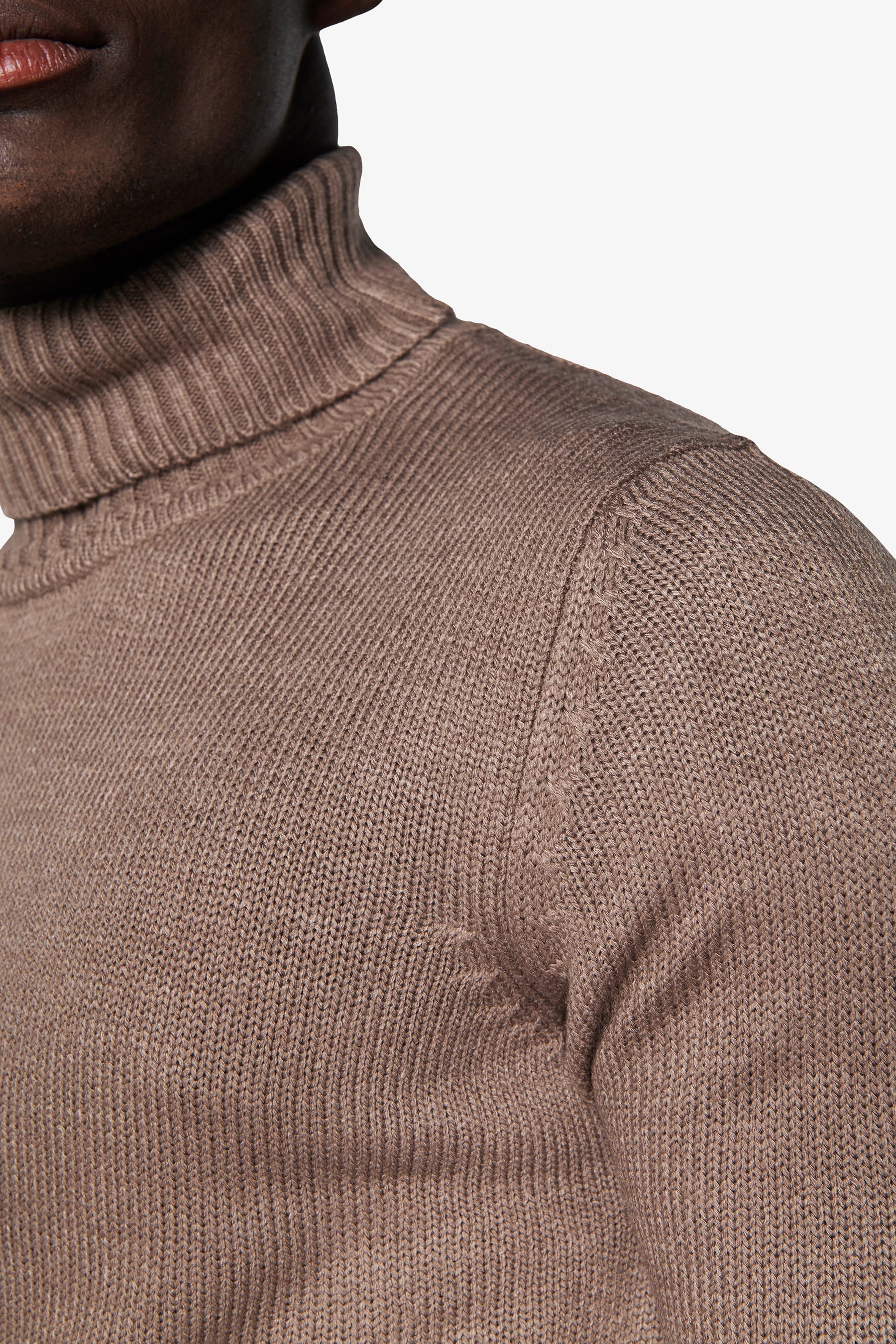 Maglia dolcevita effetto lambswool tortora-Dan John