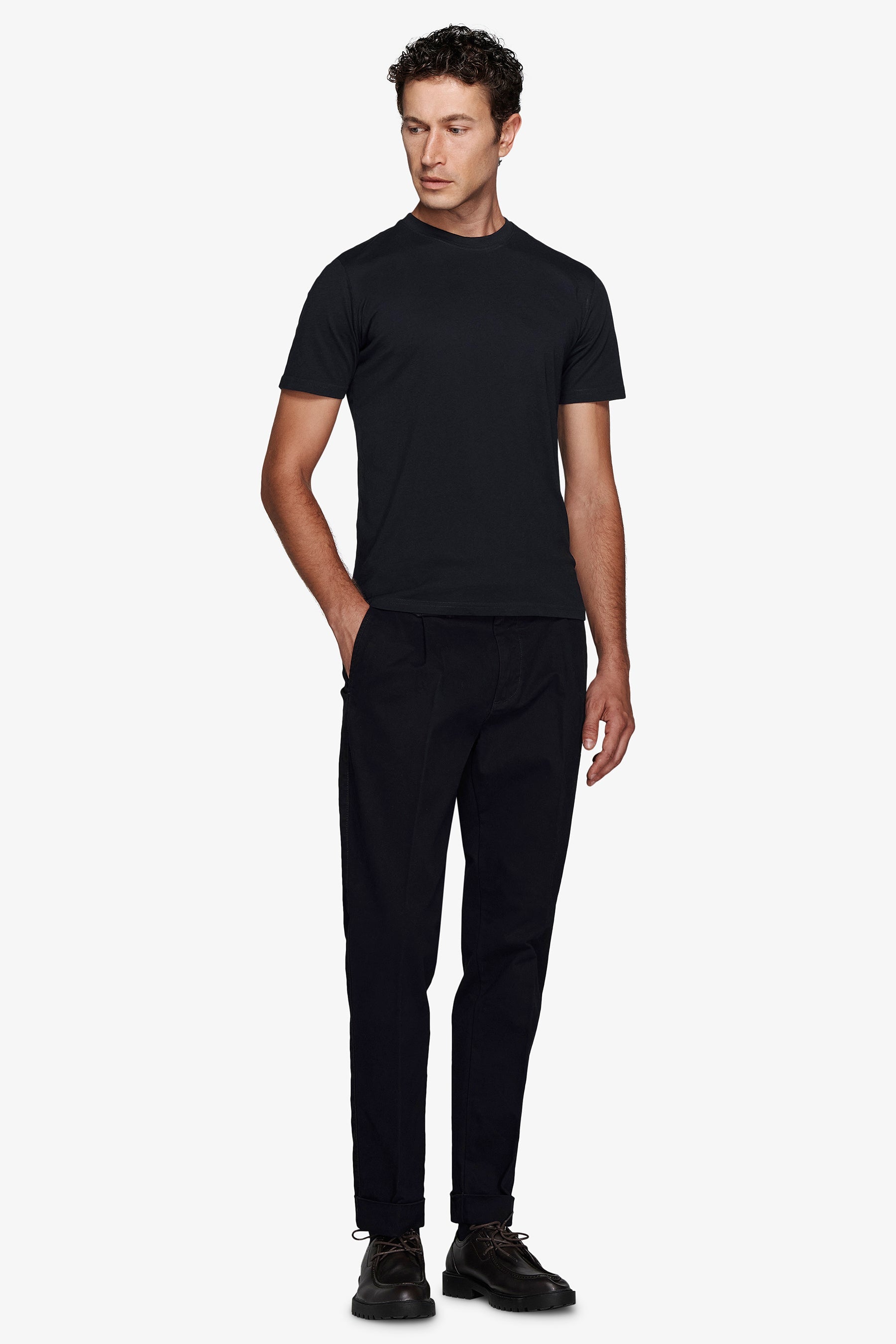 T-shirt basic in cotone leggero blu-Dan John