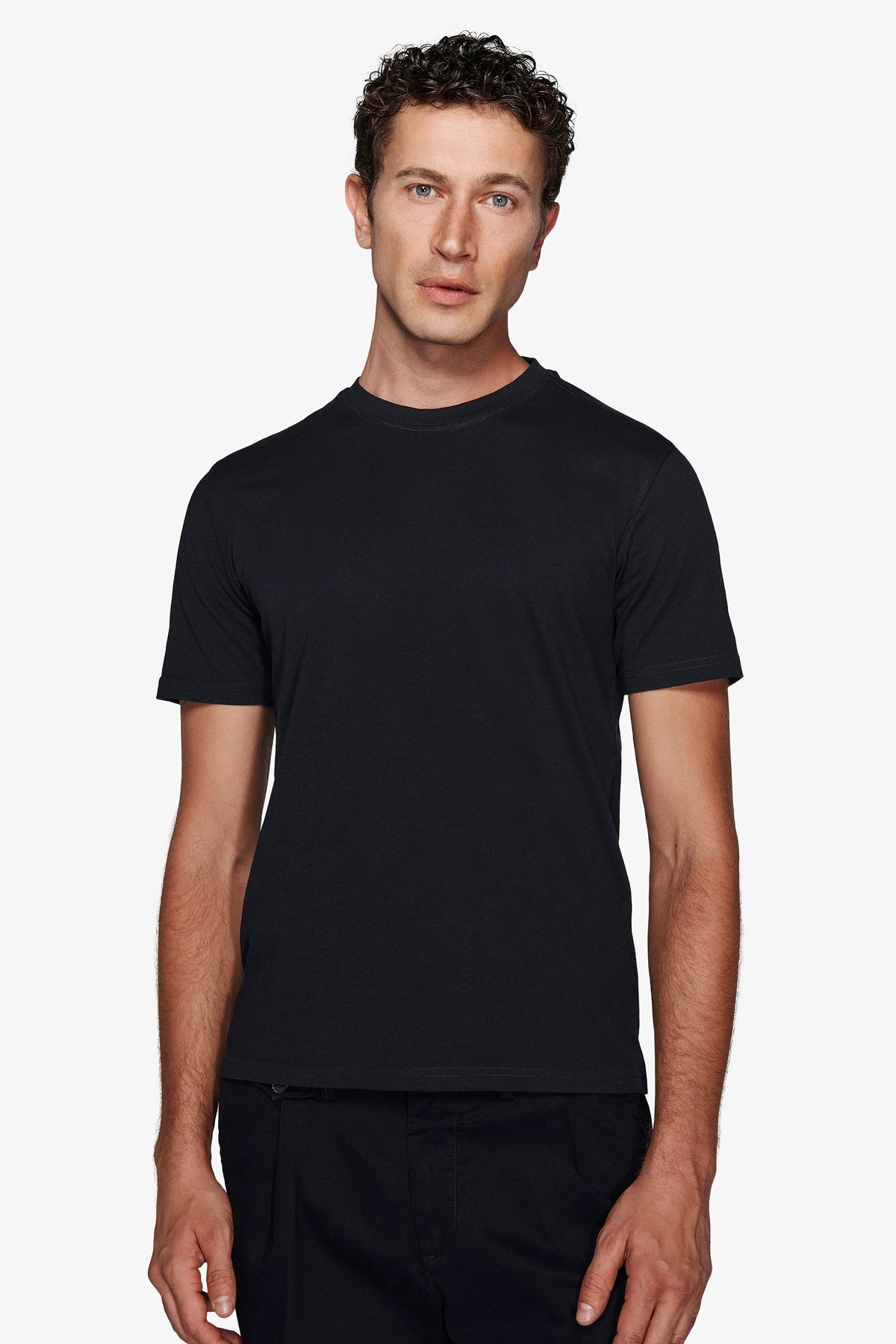 T-shirt basic in cotone leggero blu-Dan John