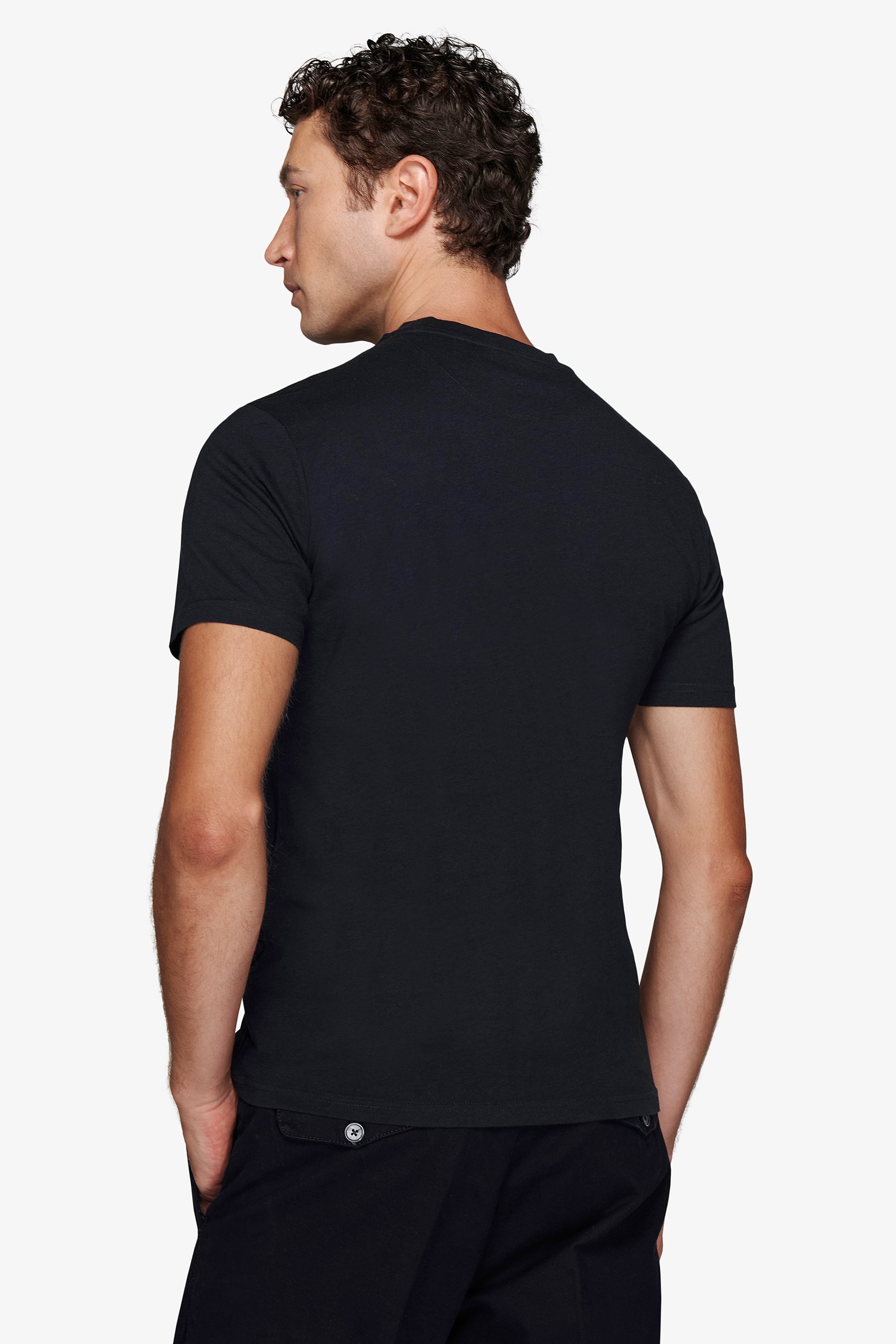 T-shirt basic in cotone leggero blu-Dan John