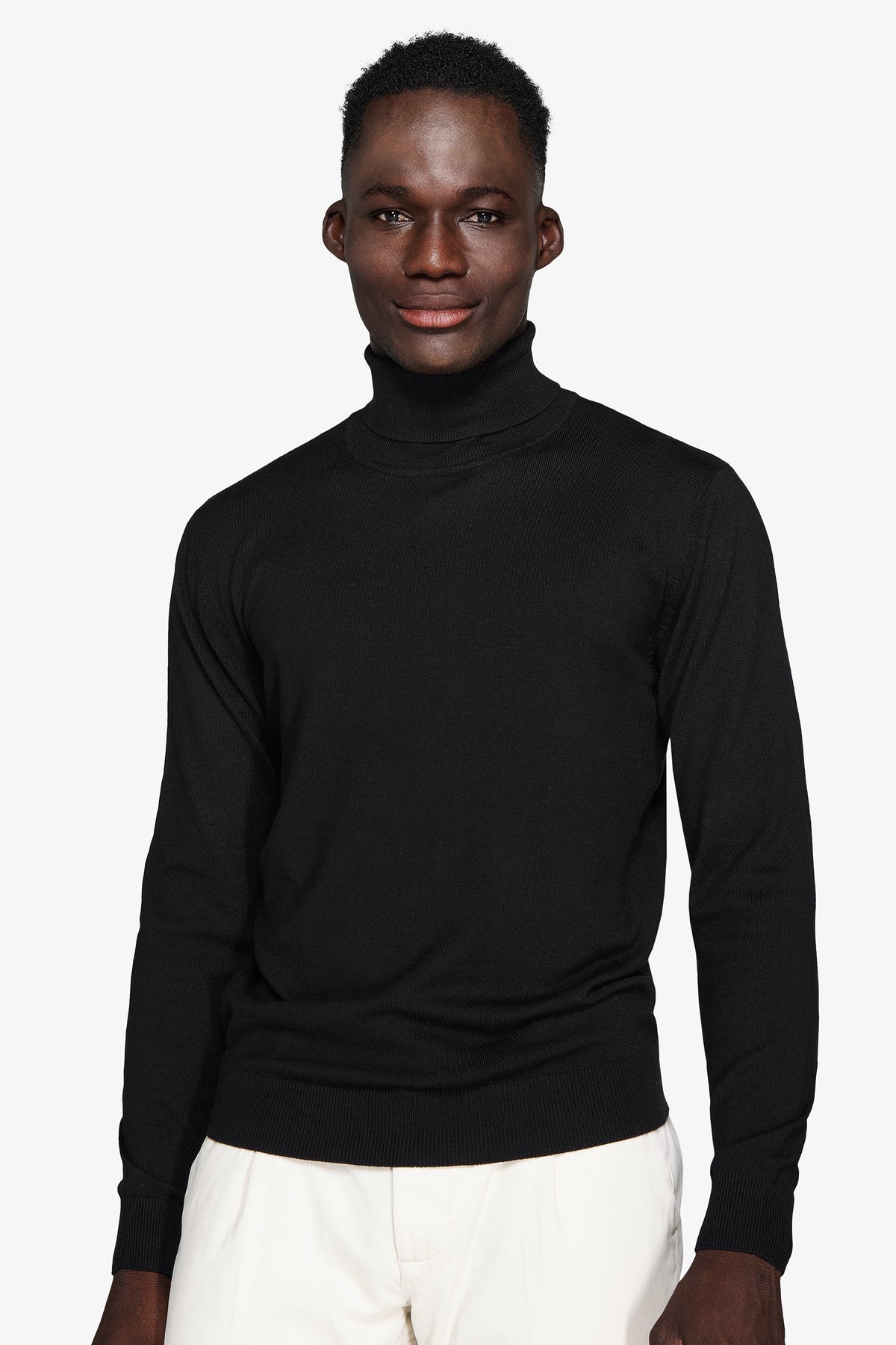 Maglia dolcevita basic nera-Dan John