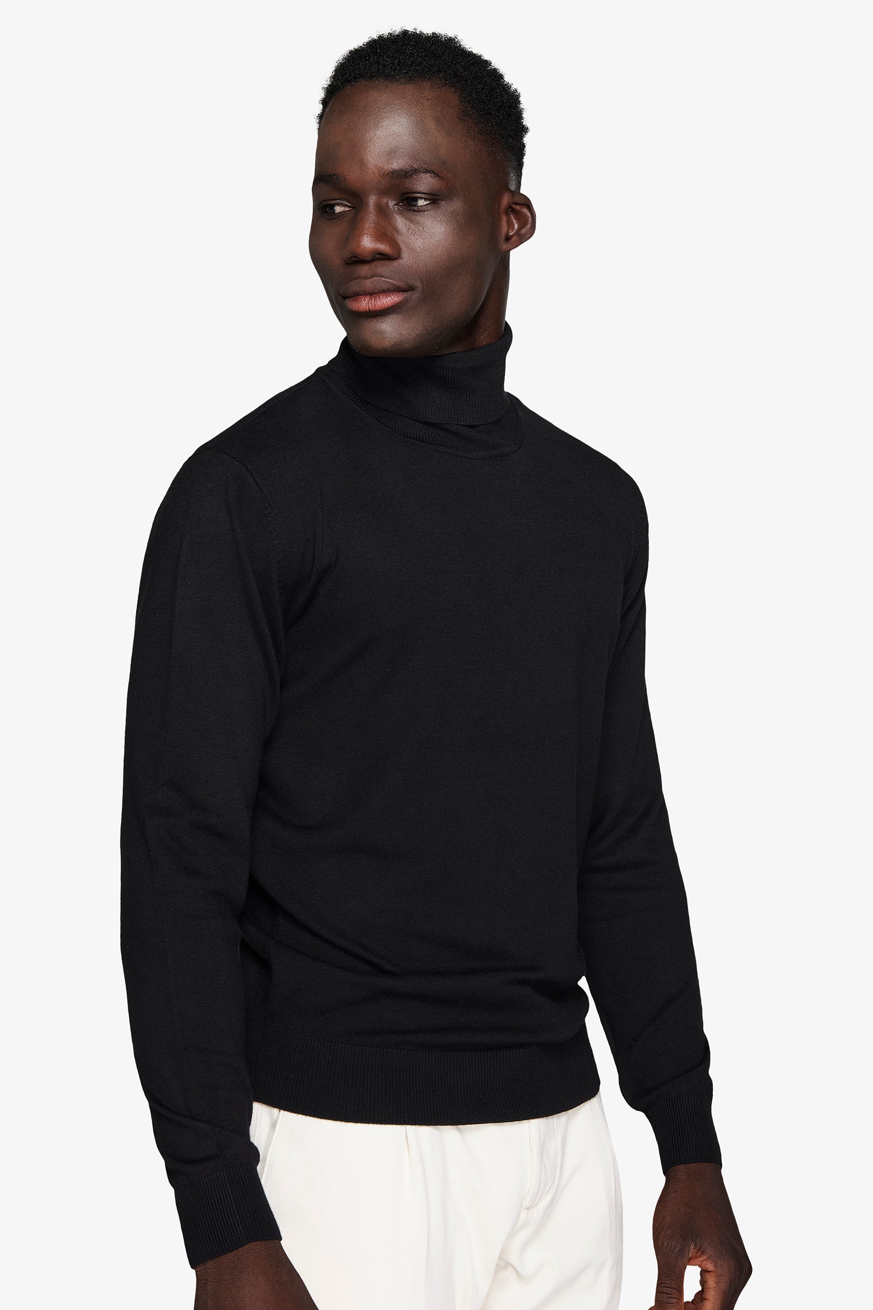 Maglia dolcevita basic nera-Dan John