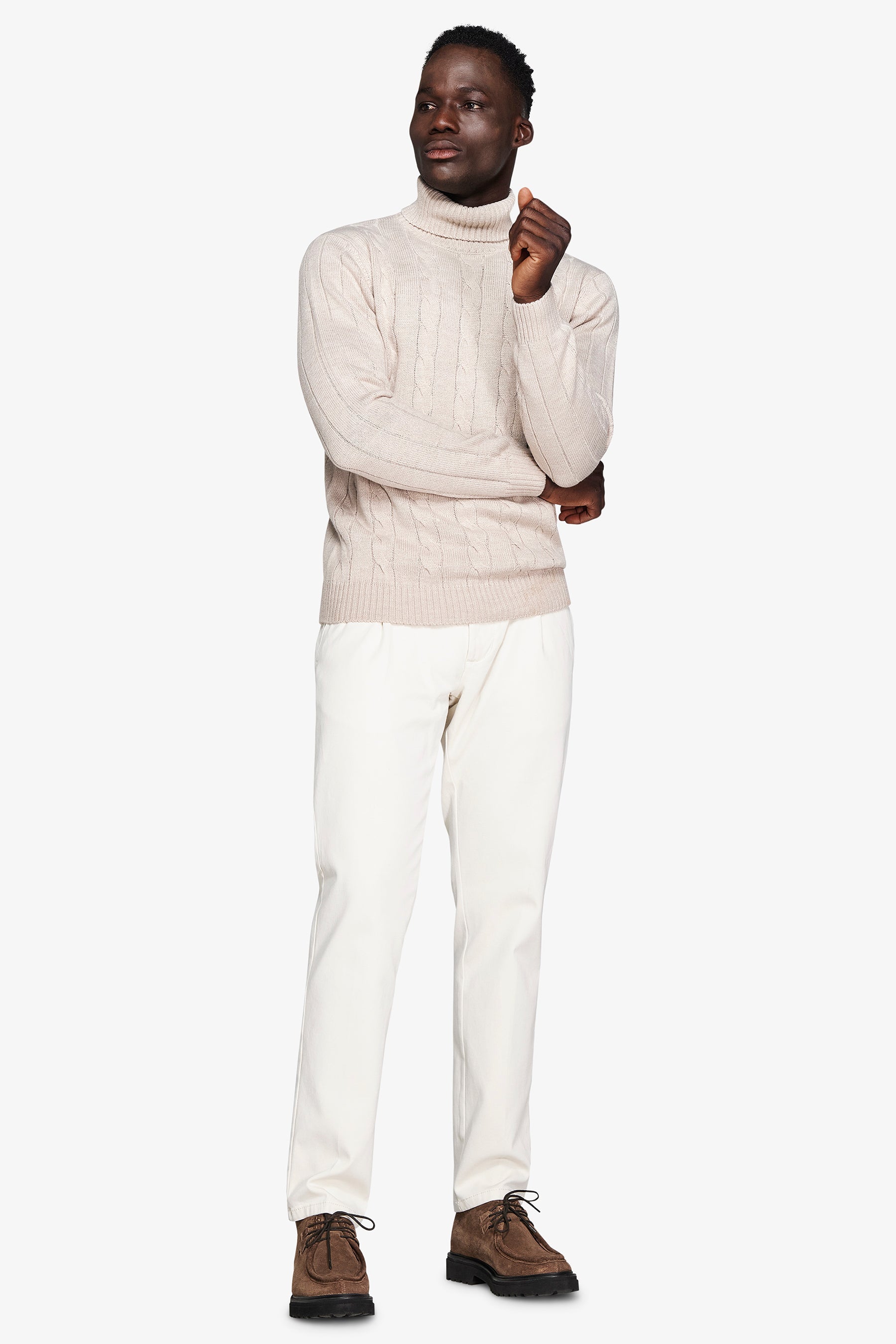 Maglia dolcevita treccia corda-Dan John