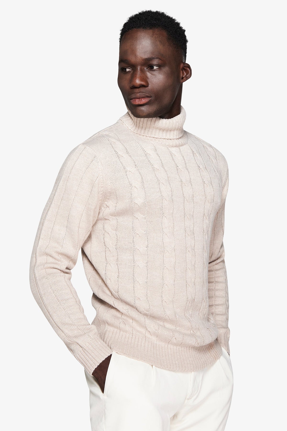 Maglia dolcevita treccia corda-Dan John