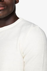 Maglia girocollo armaturata chicco riso panna-Dan John