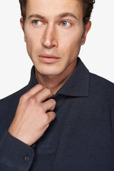 Polo piquet stretch con collo camicia avion-Dan John