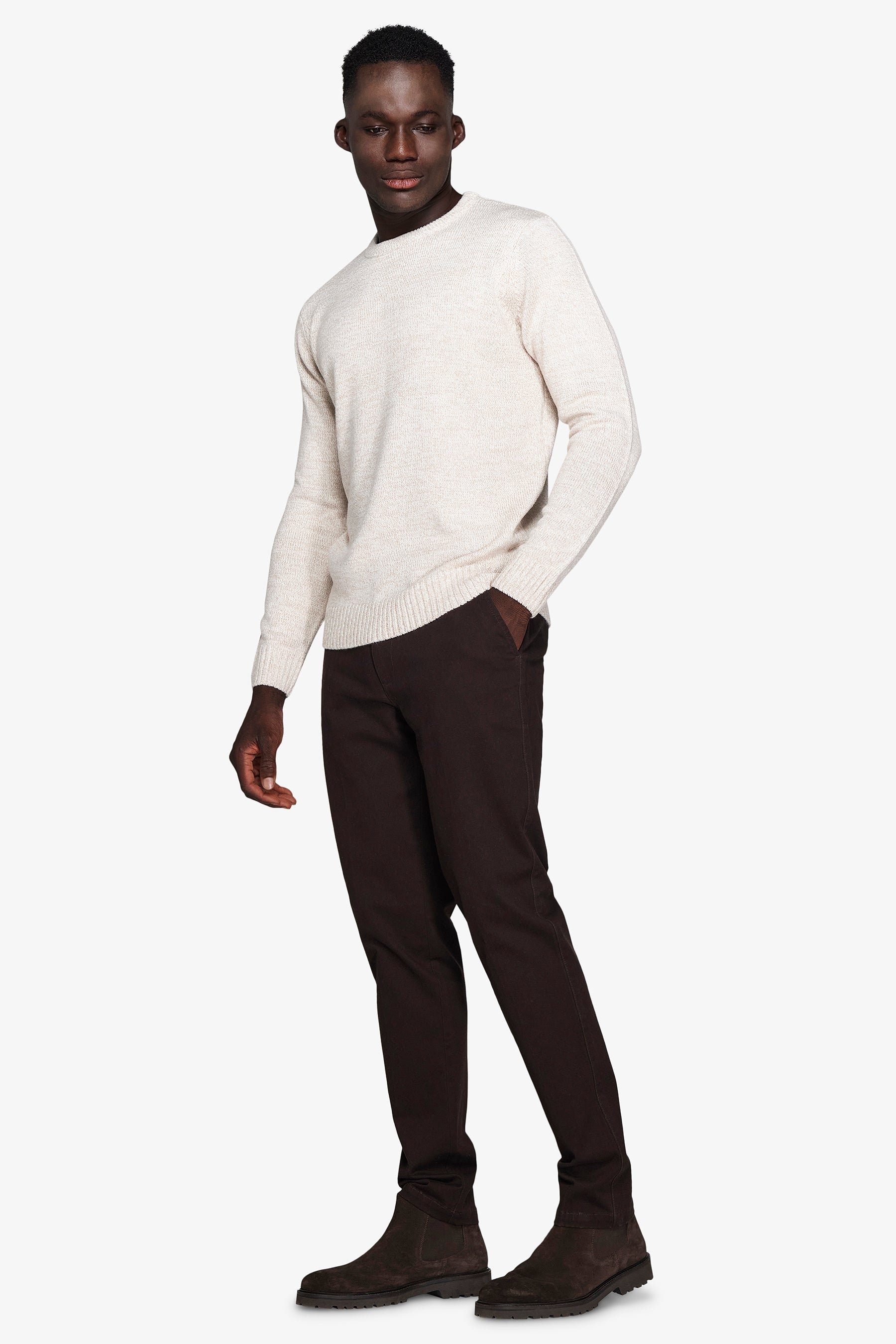 Maglia girocollo mouline' corda-Dan John