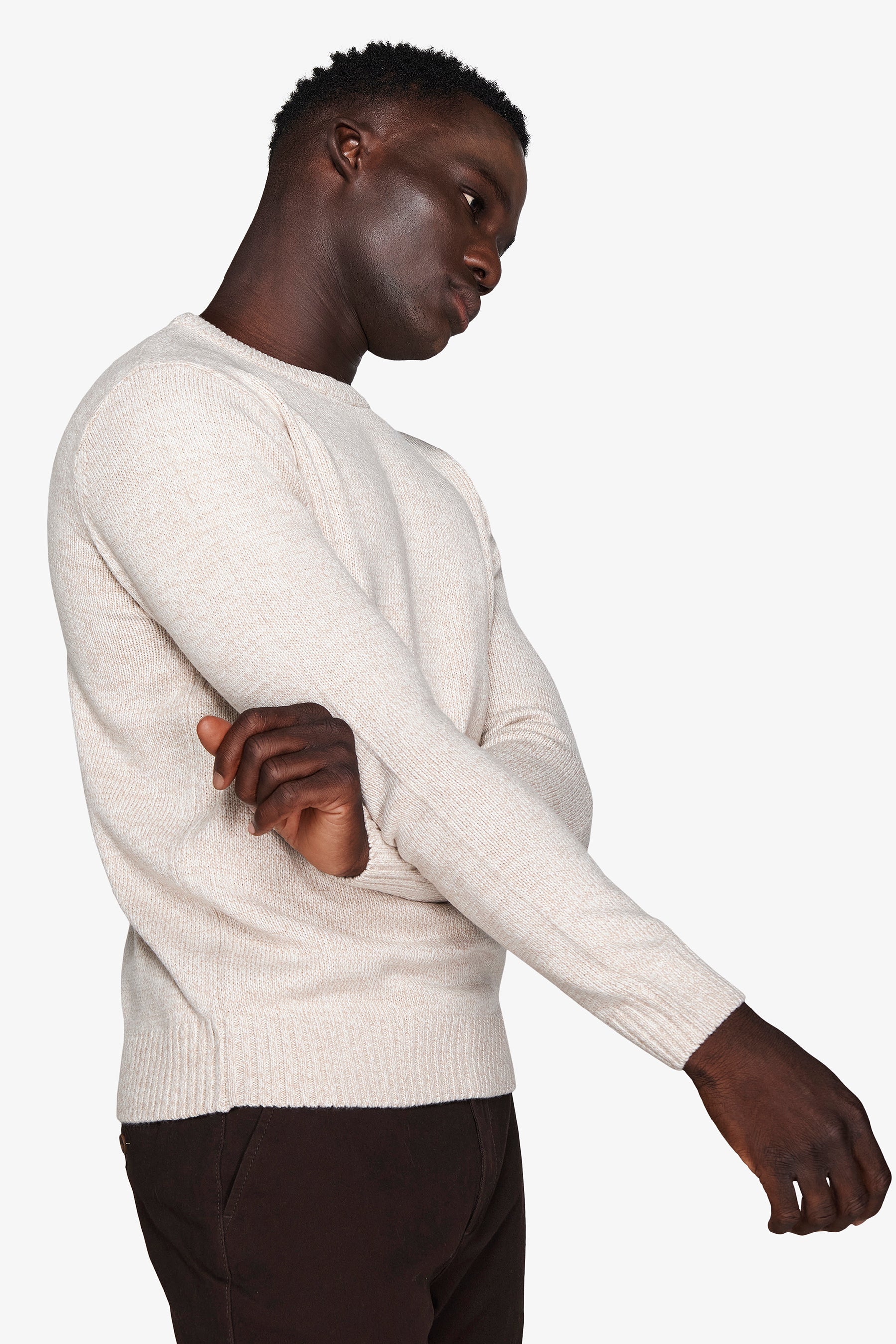 Maglia girocollo mouline' corda-Dan John