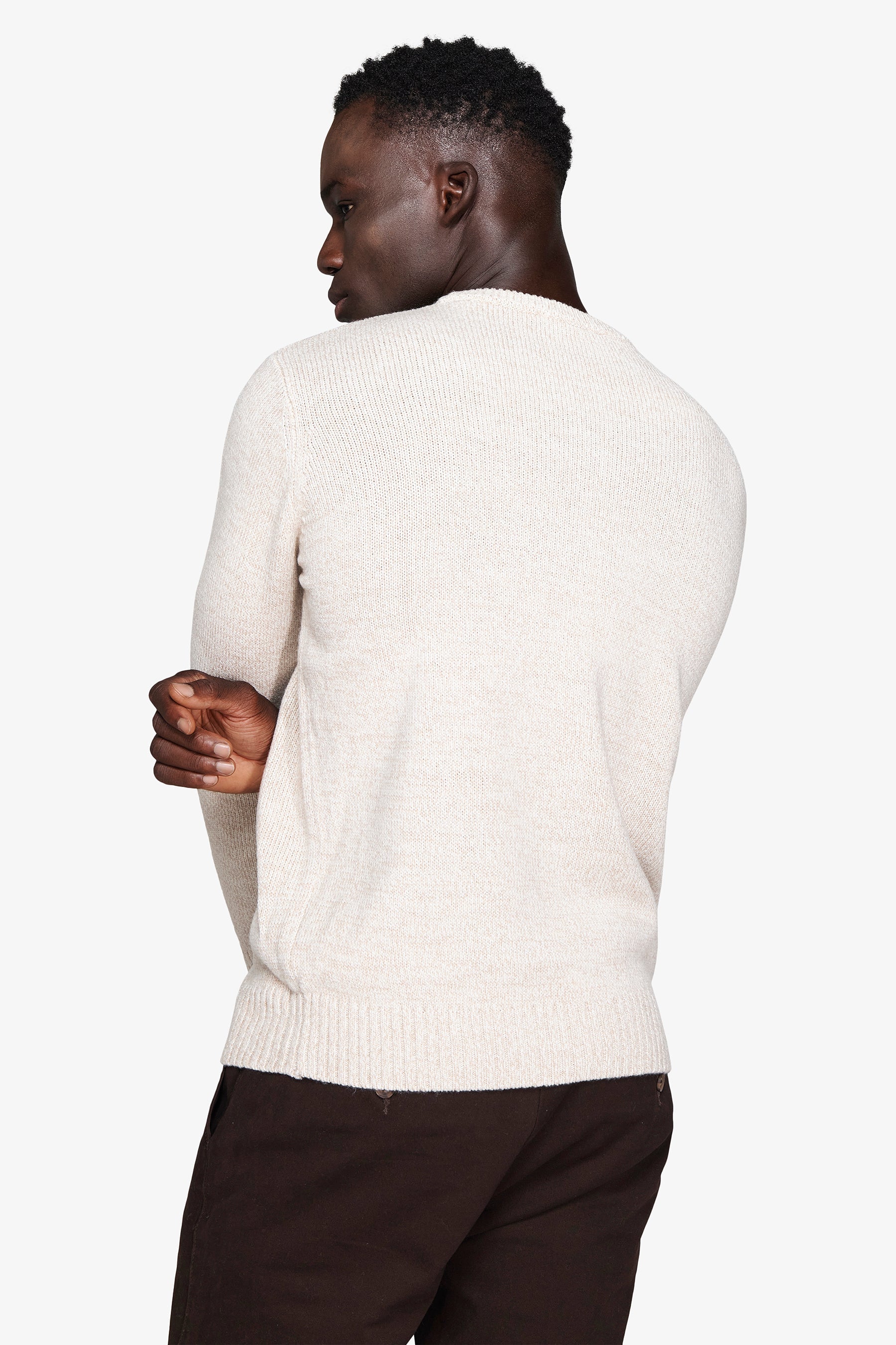 Maglia girocollo mouline' corda-Dan John