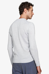 Maglia girocollo effetto lambswool celeste-Dan John