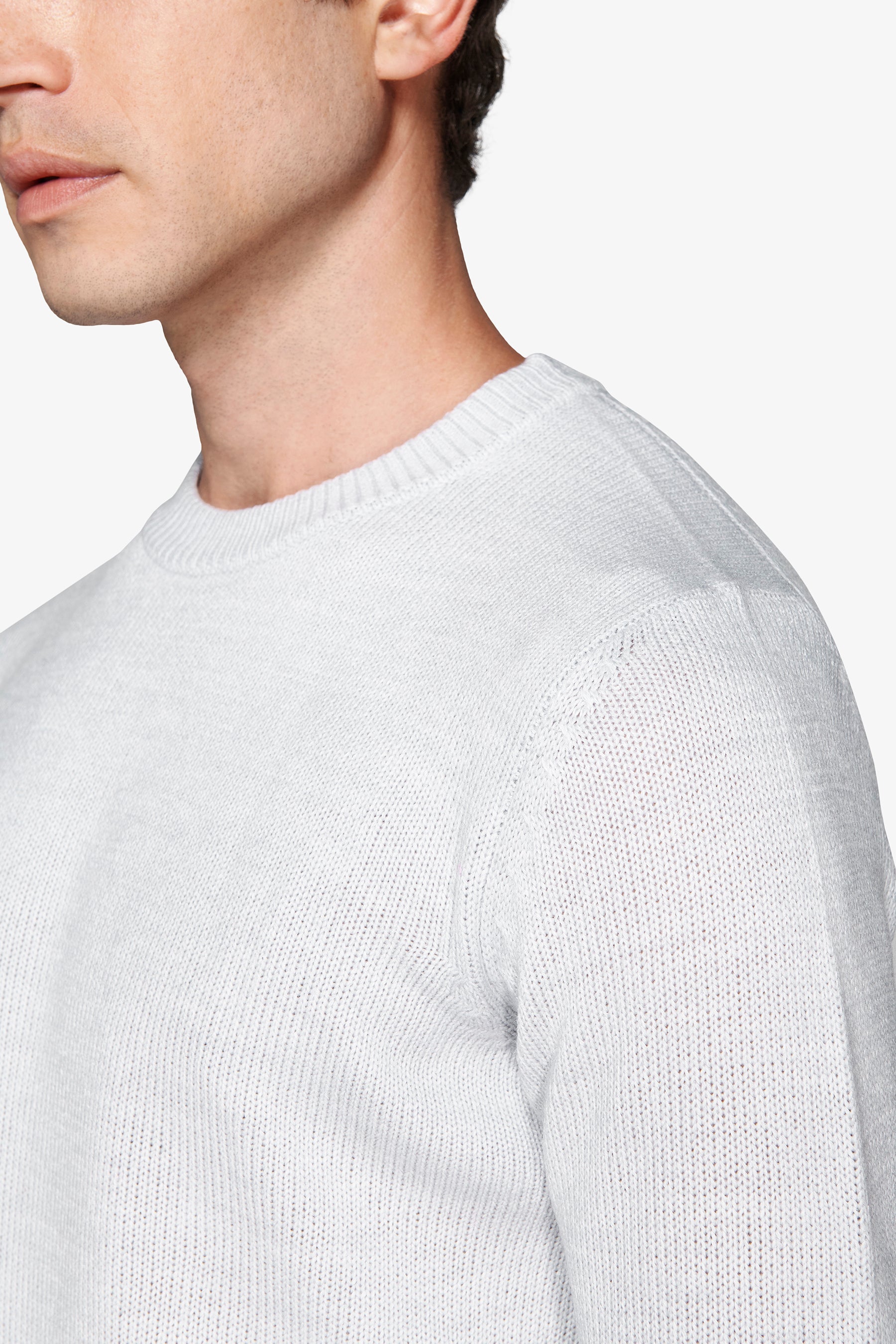Maglia girocollo effetto lambswool celeste-Dan John