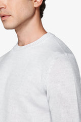 Maglia girocollo effetto lambswool celeste-Dan John