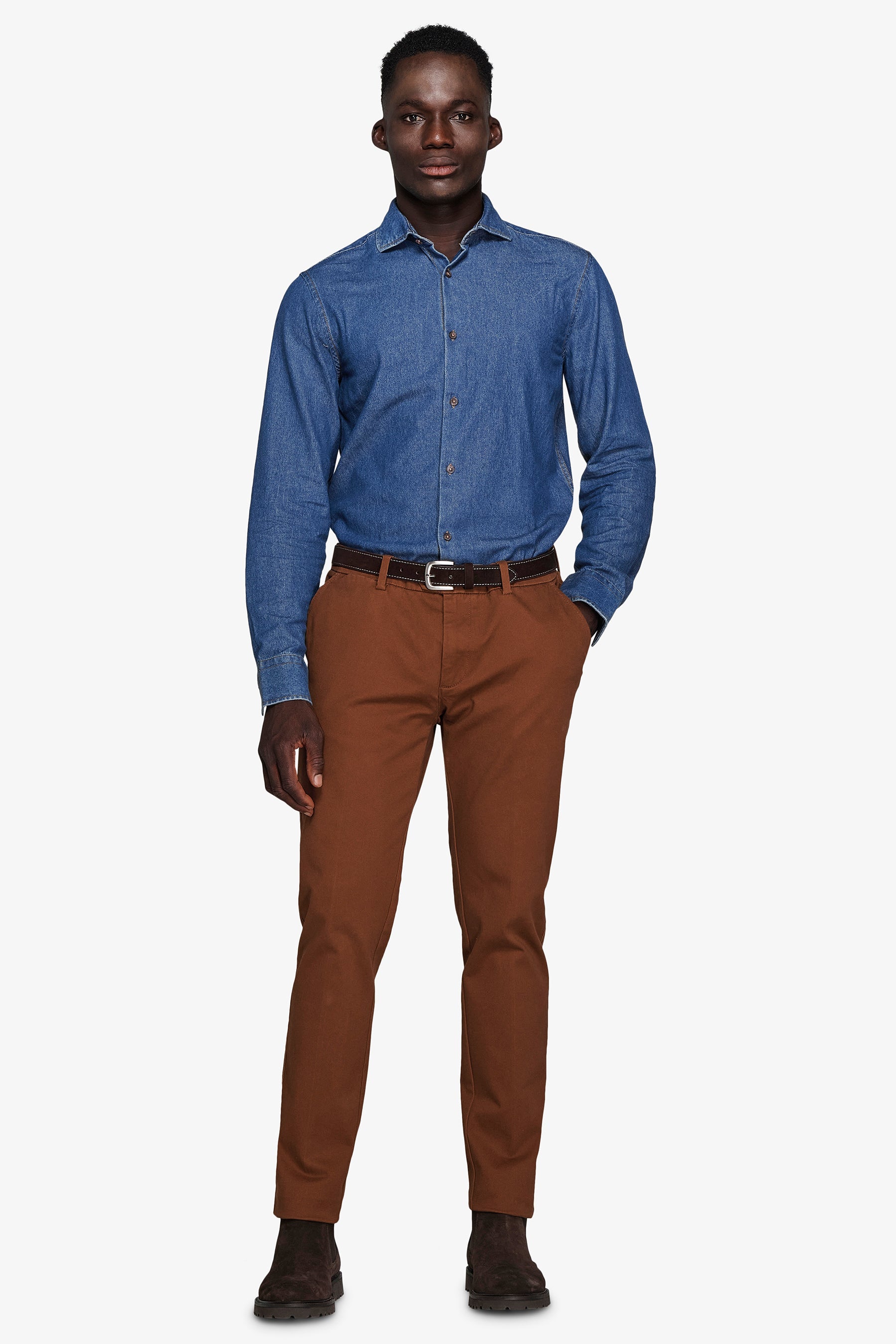 Camicia denim lavaggio scuro chambray-Dan John