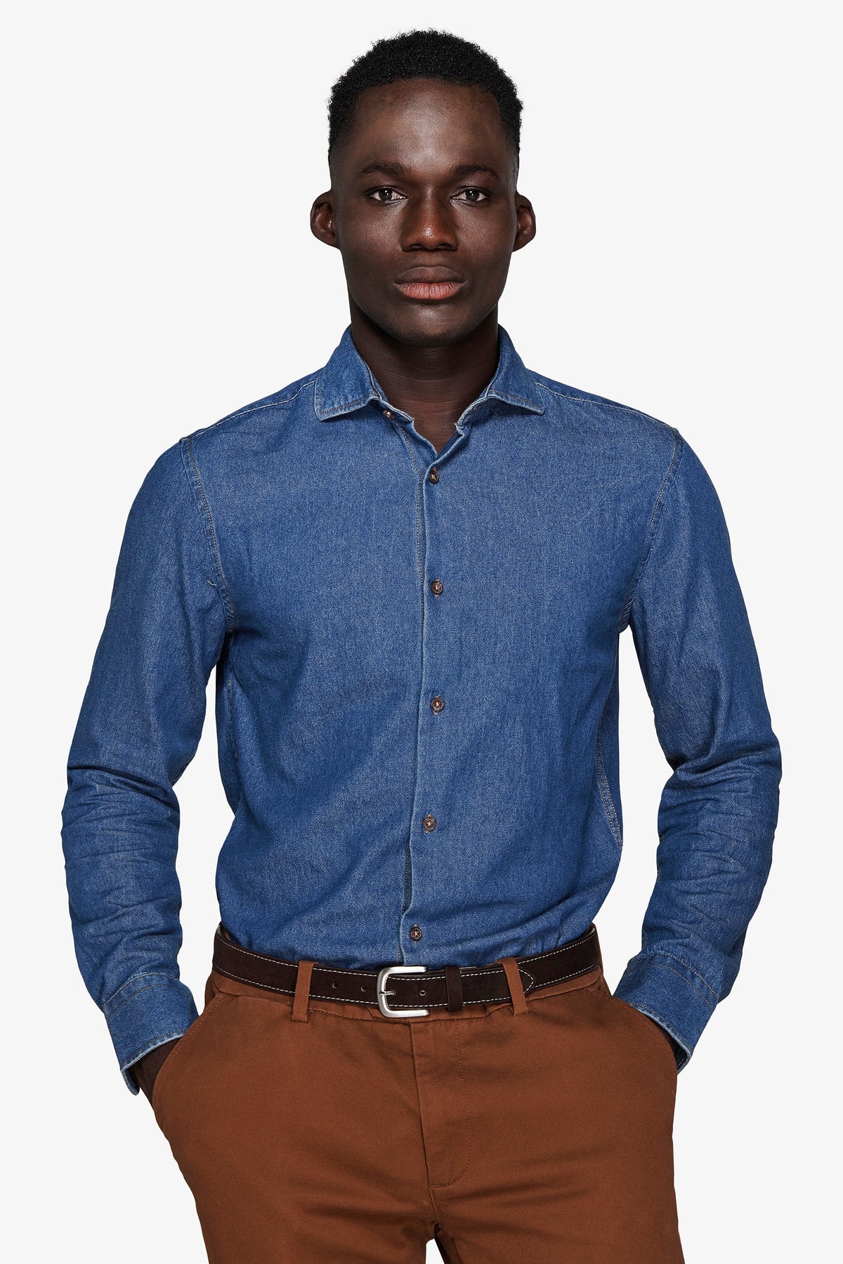 Camicia denim lavaggio scuro chambray-Dan John