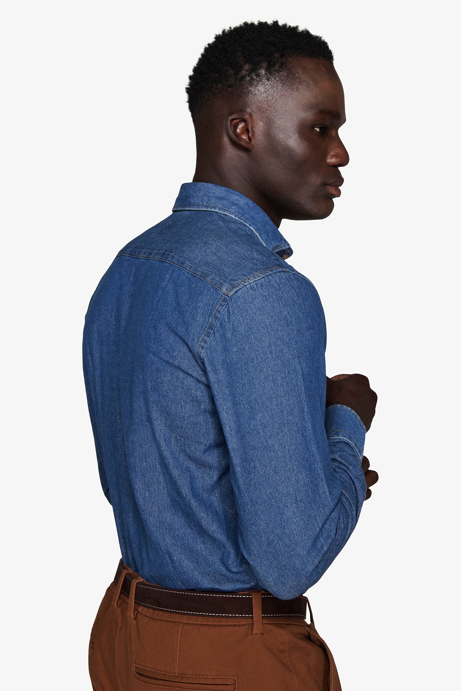 Camicia denim lavaggio scuro chambray-Dan John