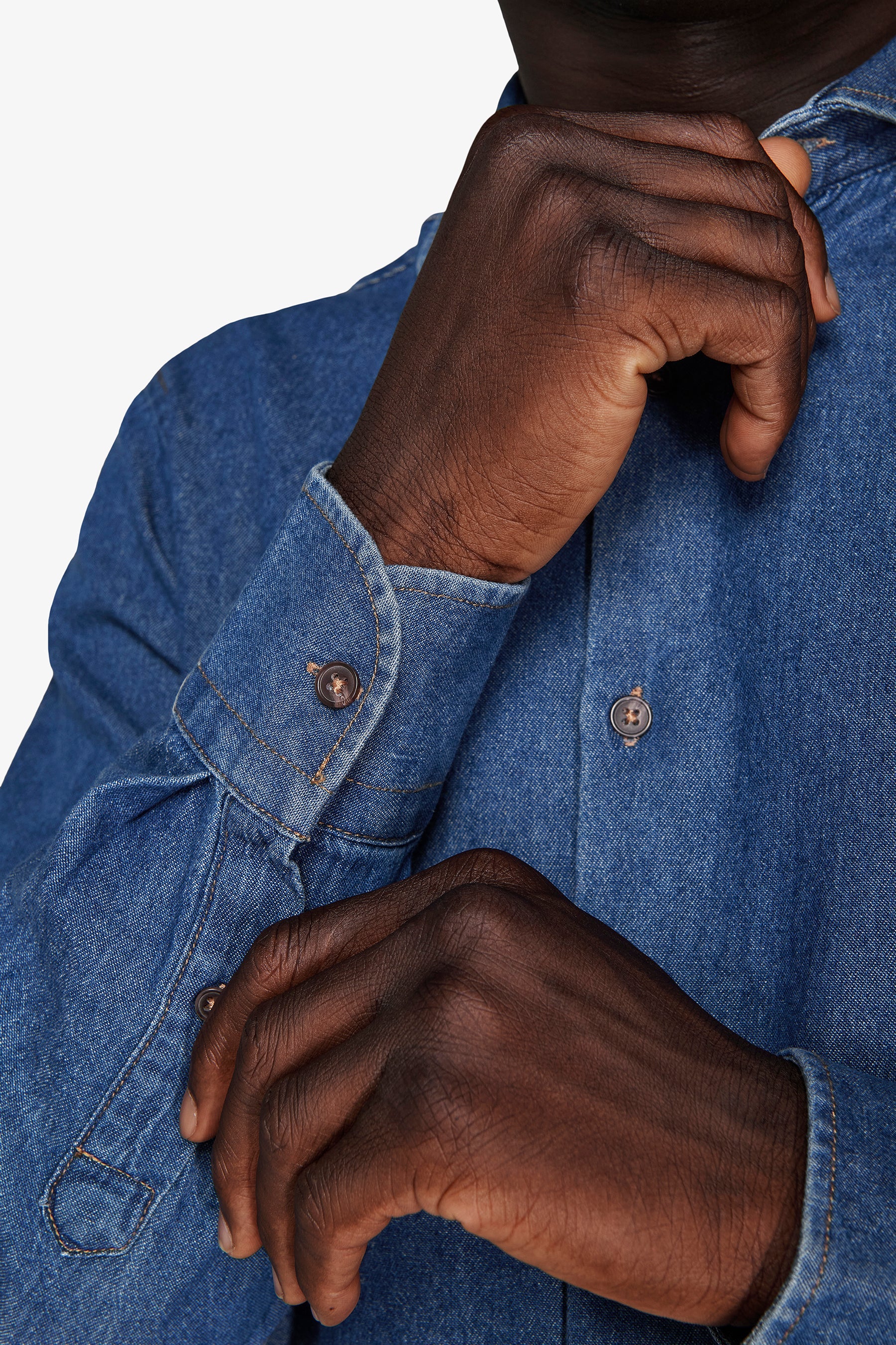 Camicia denim lavaggio scuro chambray-Dan John