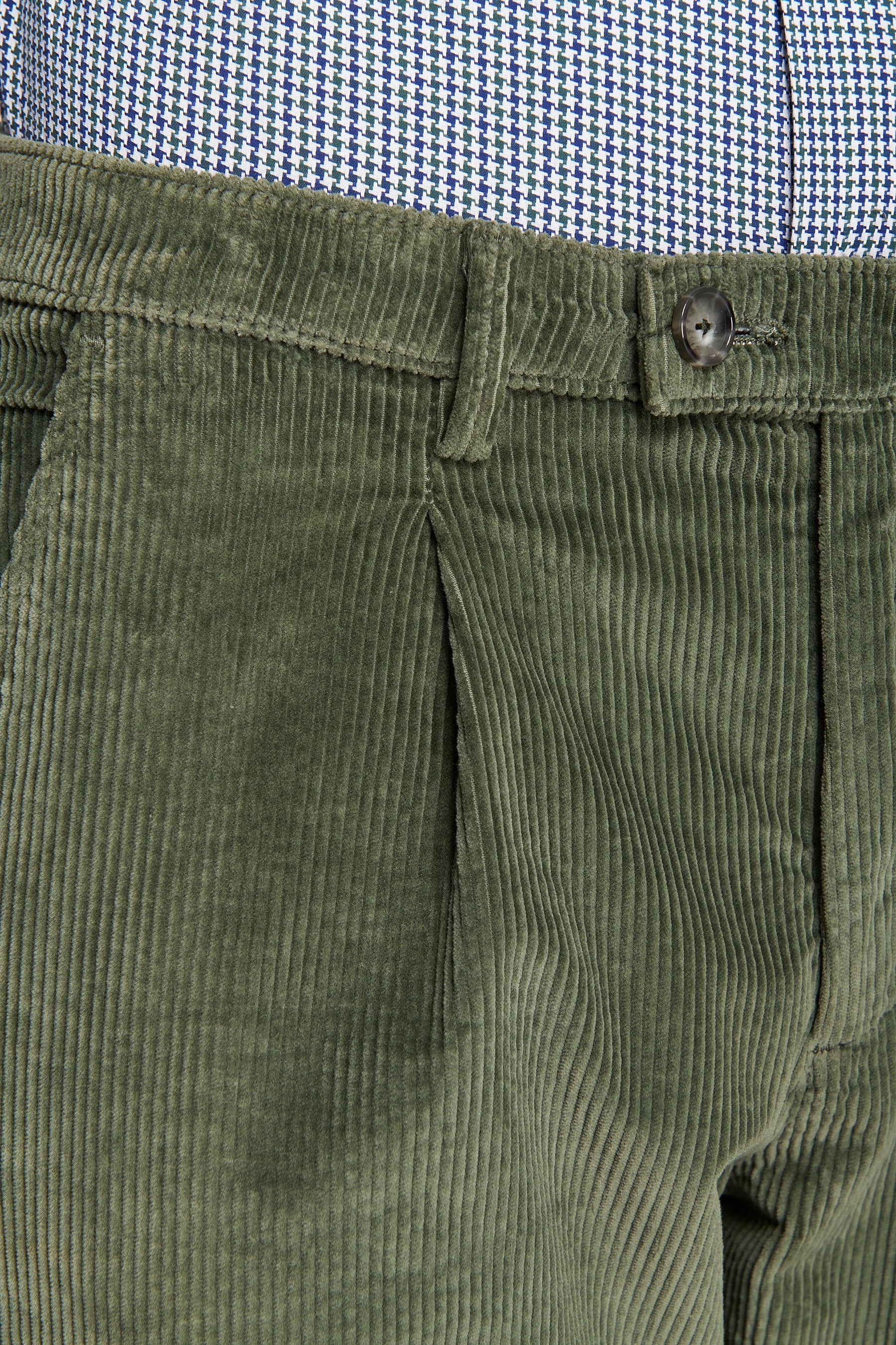 Pantaloni velluto millerighe verde-Dan John