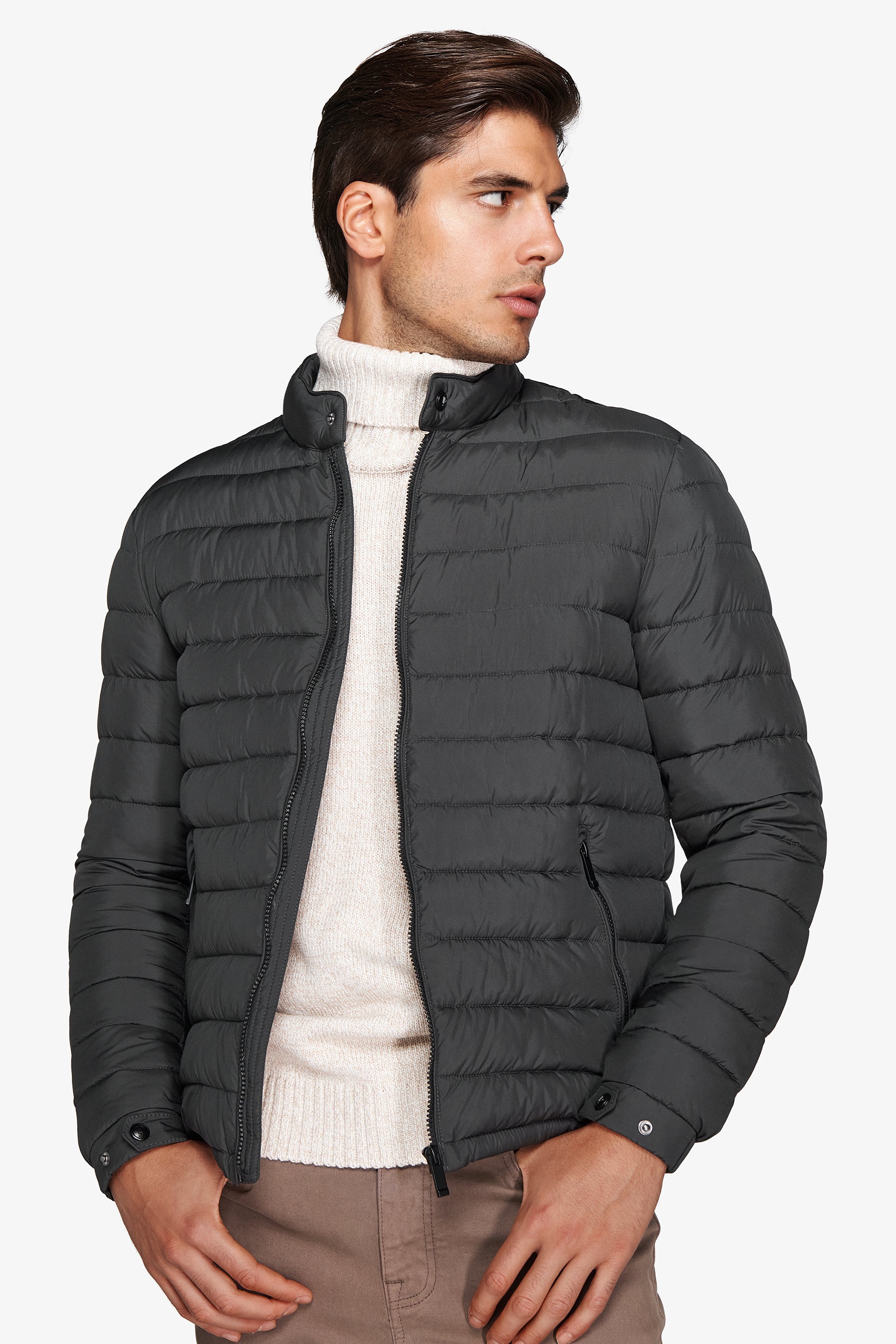 Piumino full zip trapuntato verde-Dan John