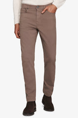 Pantaloni 5 tasche taupe-Dan John
