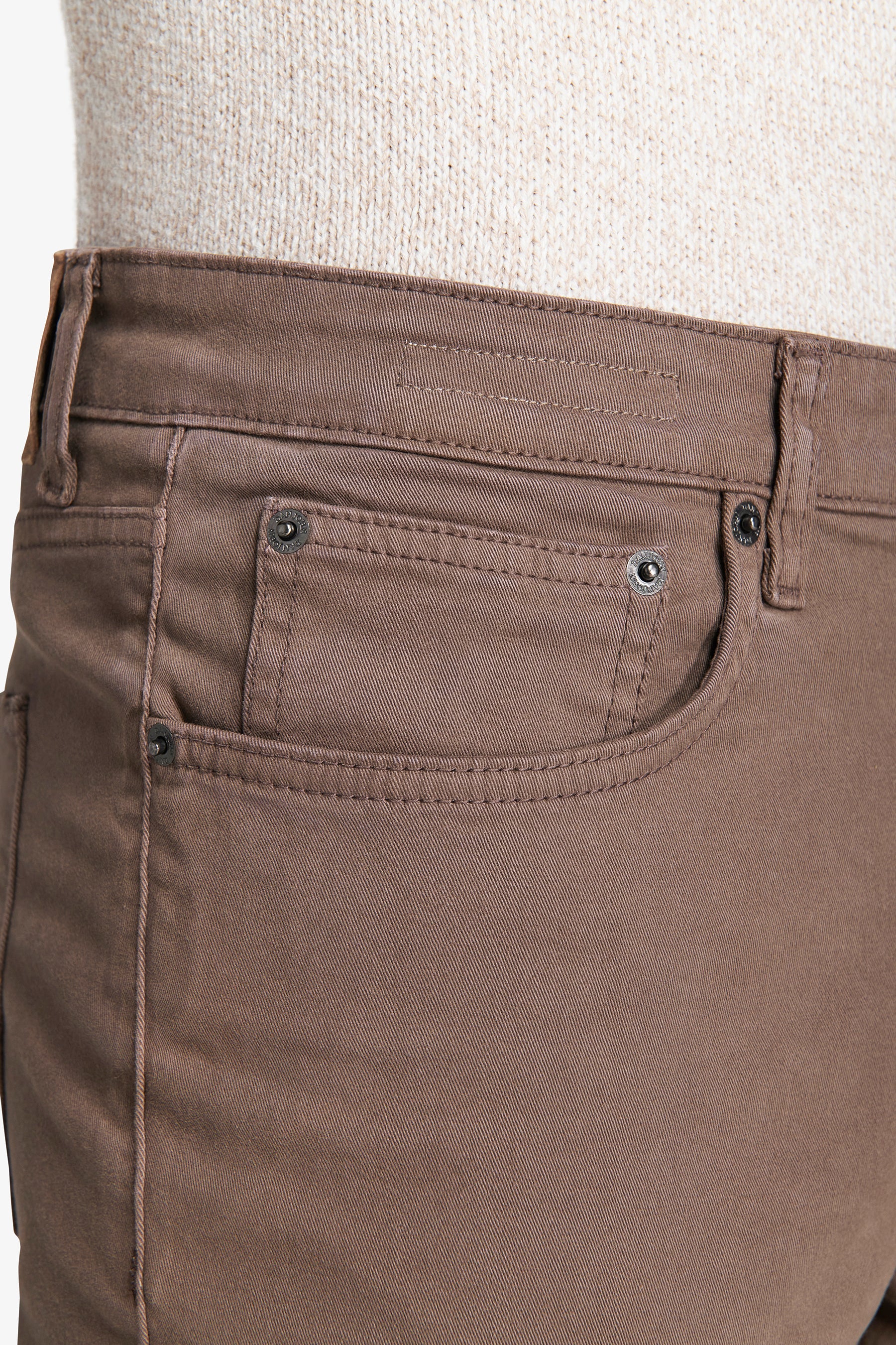 Pantaloni 5 tasche taupe-Dan John