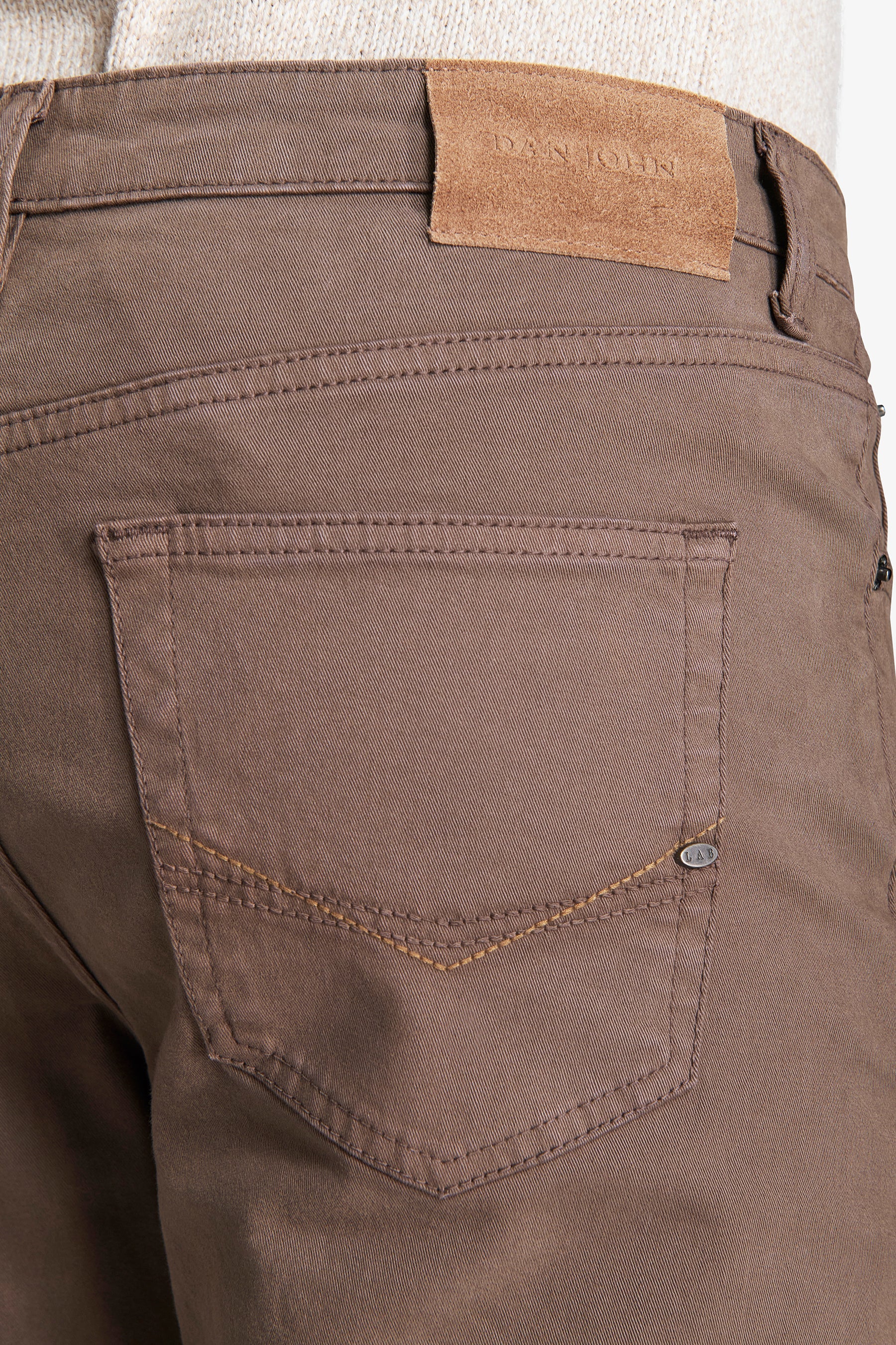 Pantaloni 5 tasche taupe-Dan John