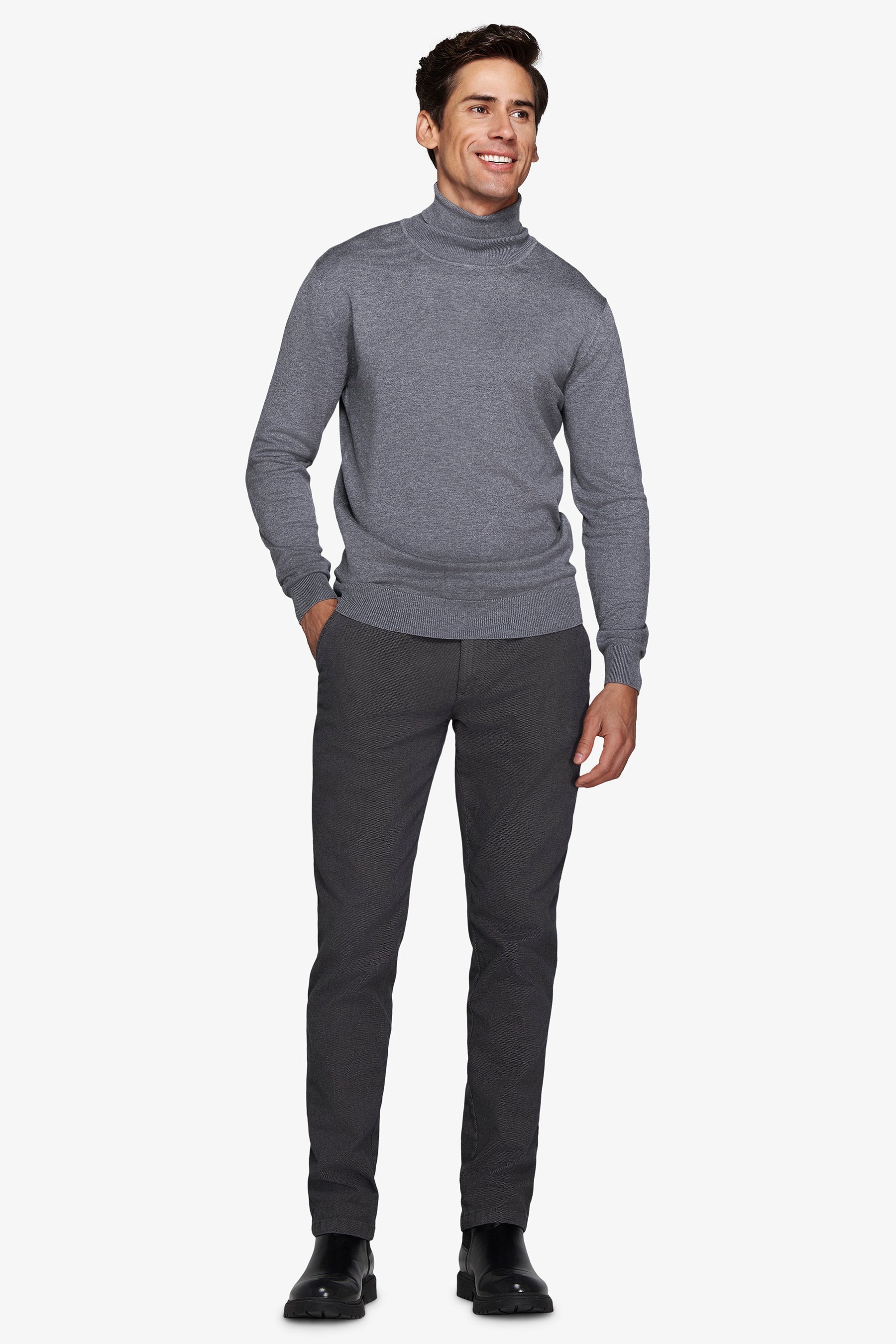 Maglia dolcevita basic grigio-Dan John