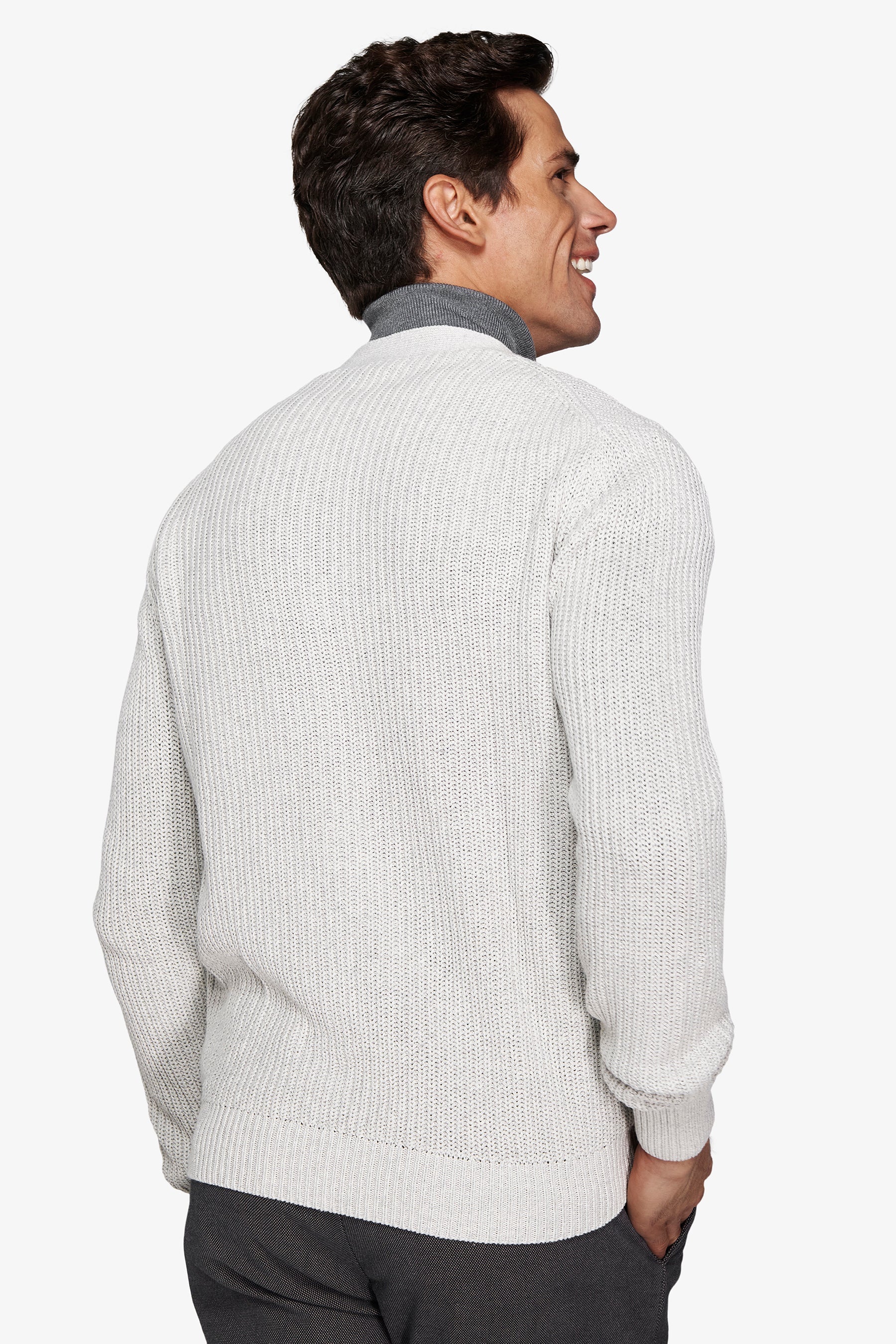 Cardigan costa inglese grigio chiaro-Dan John