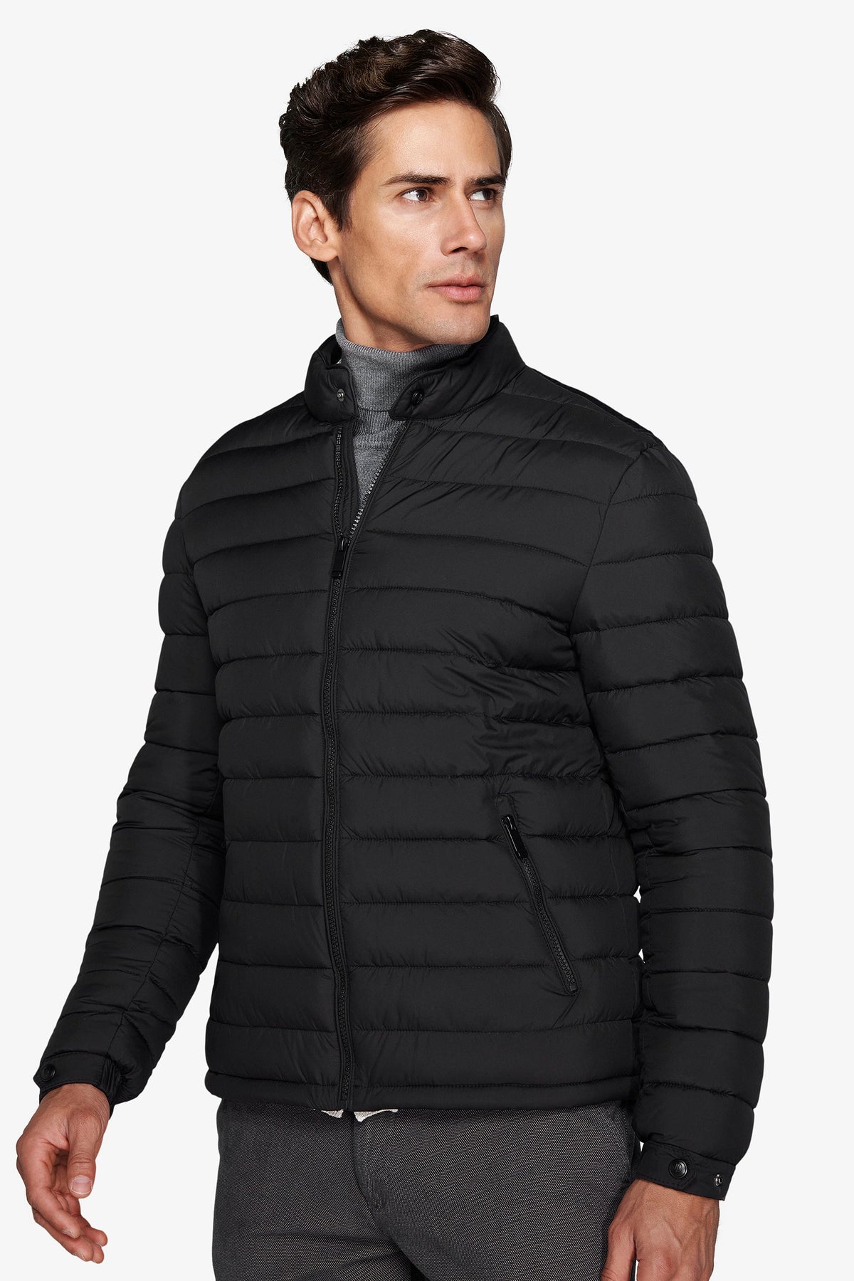 Piumino full zip trapuntato nero-Dan John