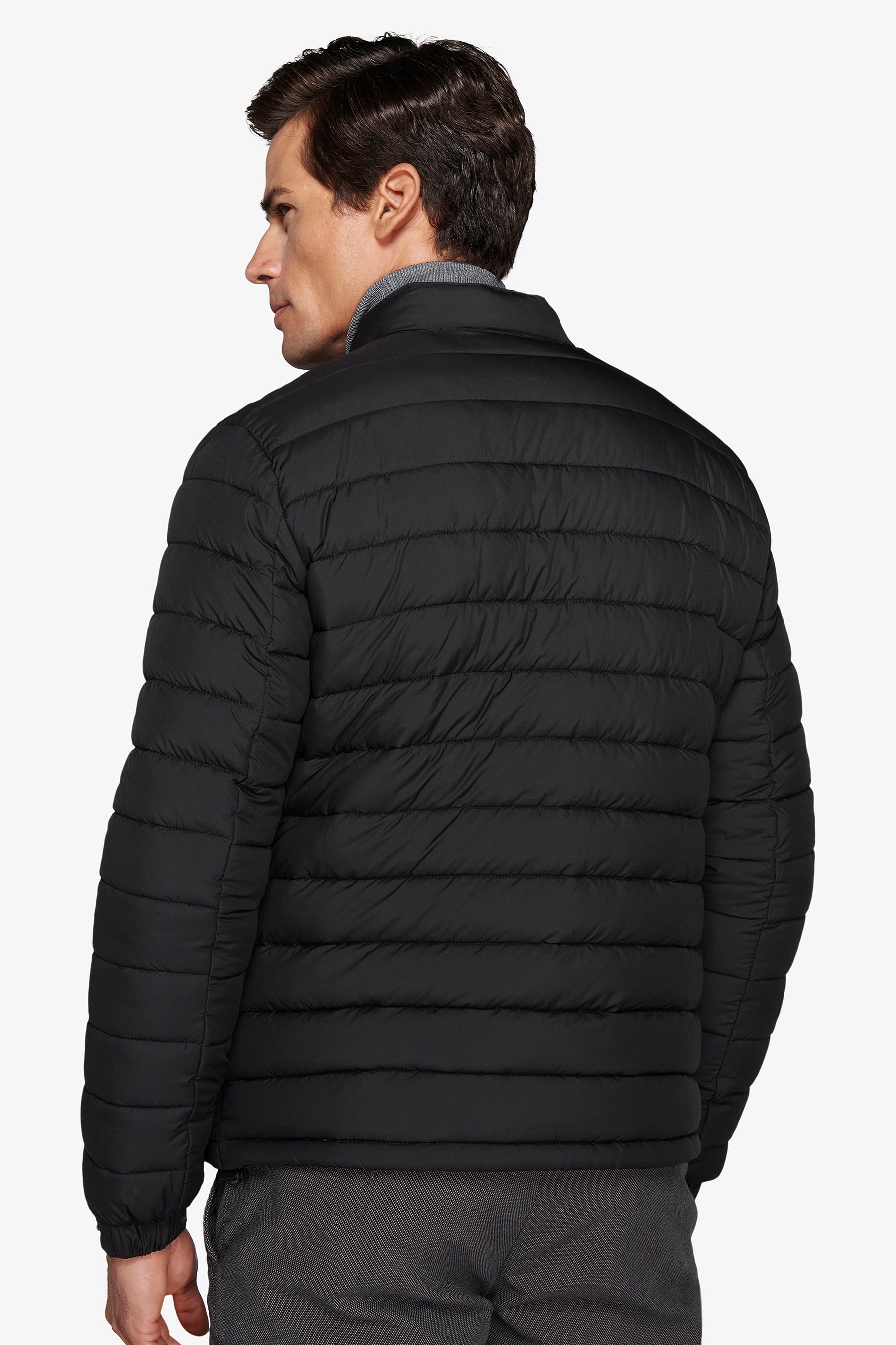 Piumino full zip trapuntato nero-Dan John