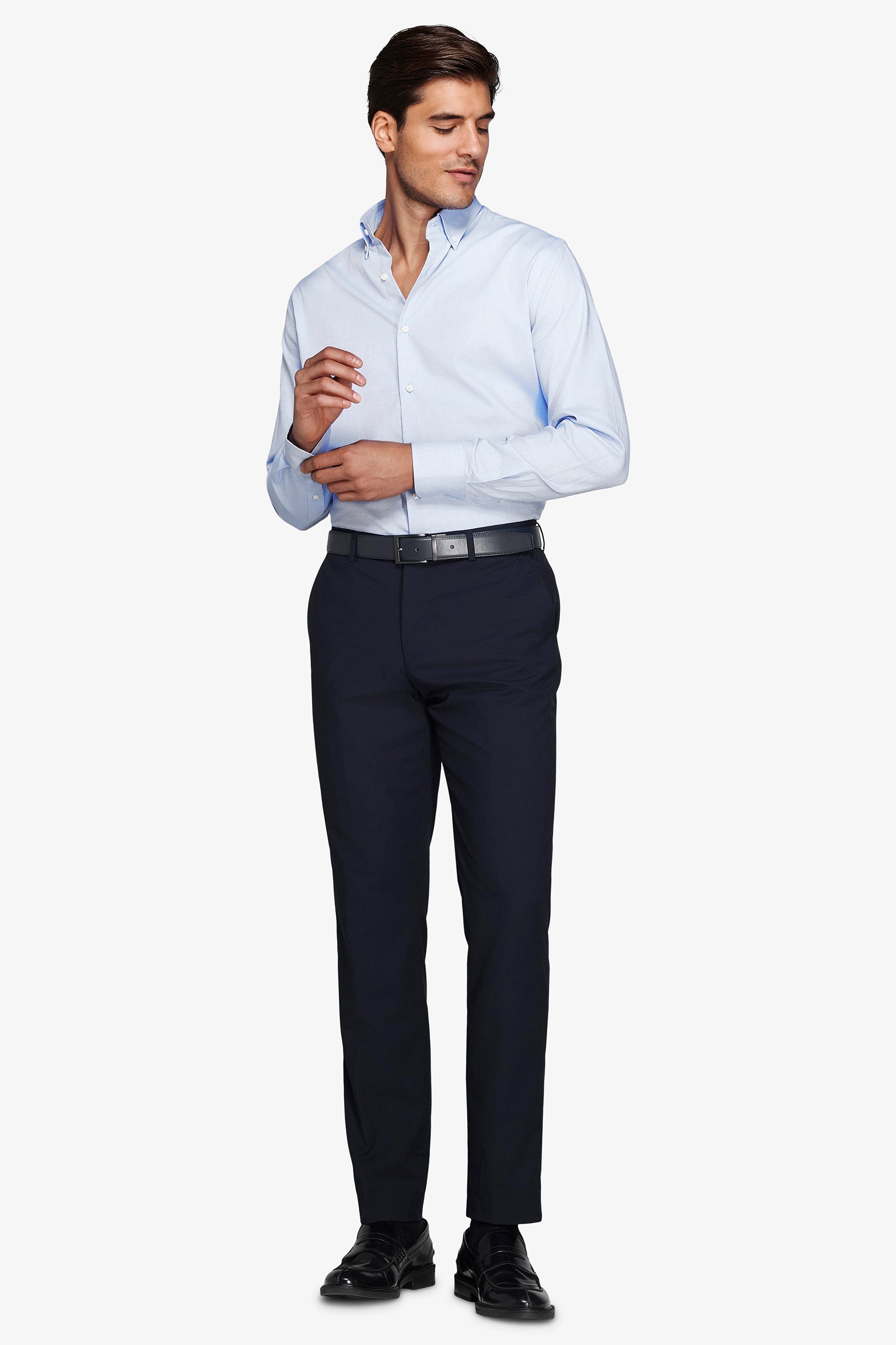 Camicia oxford button down azzurra-Dan John