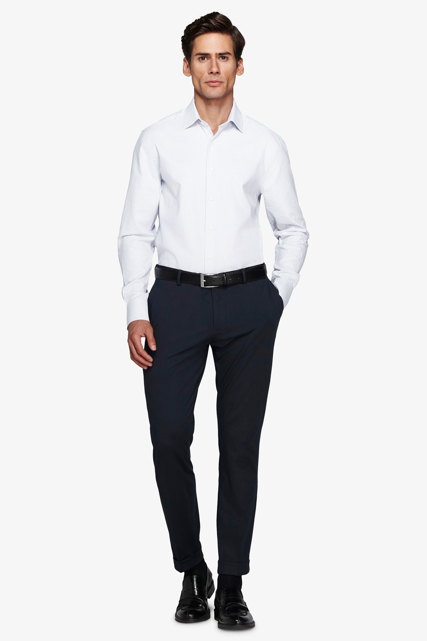 Camicia riga sottile strutturata-Dan John