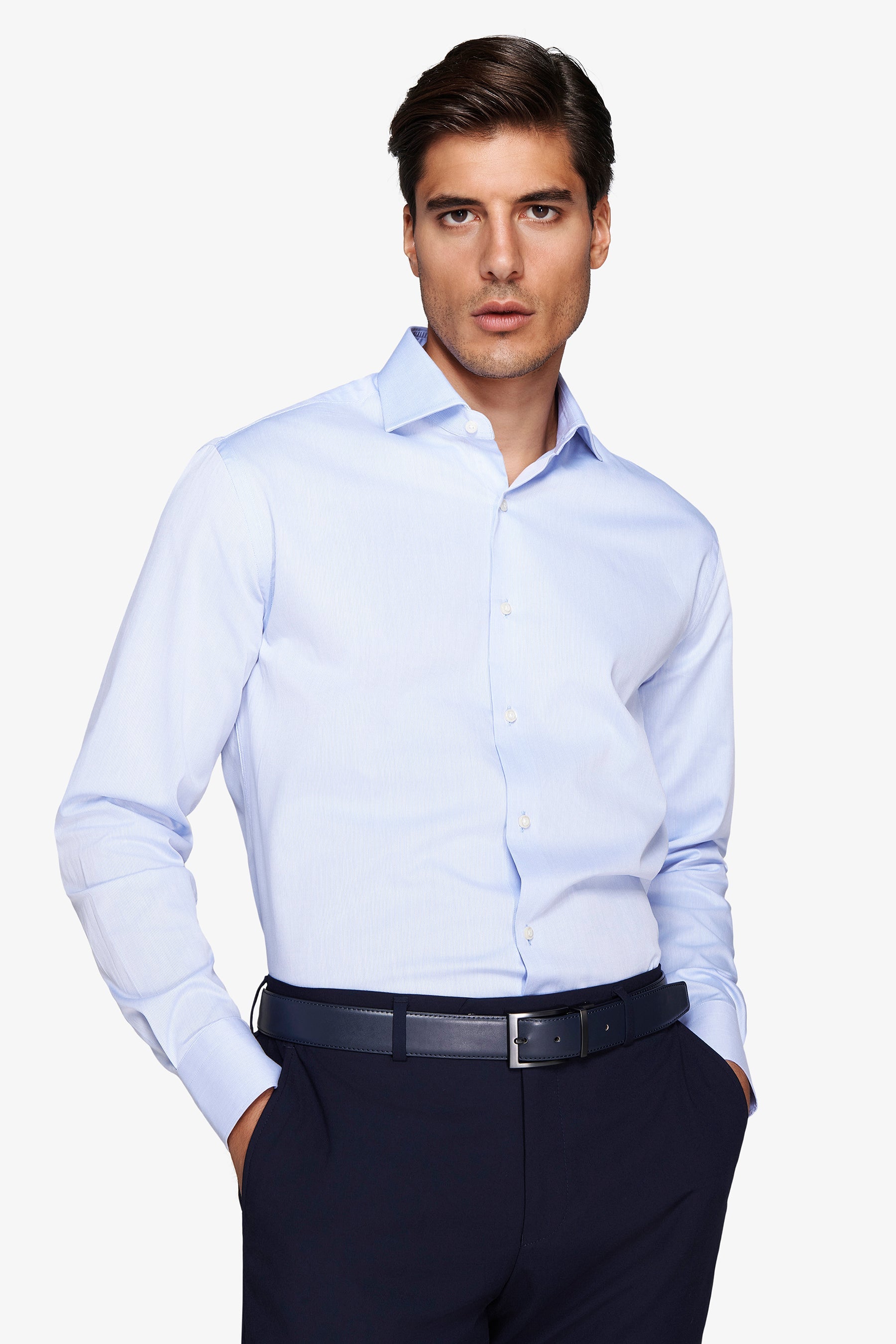Camicia piquet celeste-Dan John