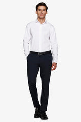 Camicia stretch unita bianca slim-Dan John