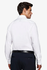 Camicia stretch unita bianca slim-Dan John