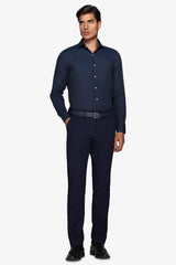 Camicia "la Picoco" operata blu slim-Dan John