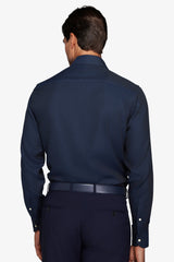 Camicia "la Picoco" operata blu slim-Dan John